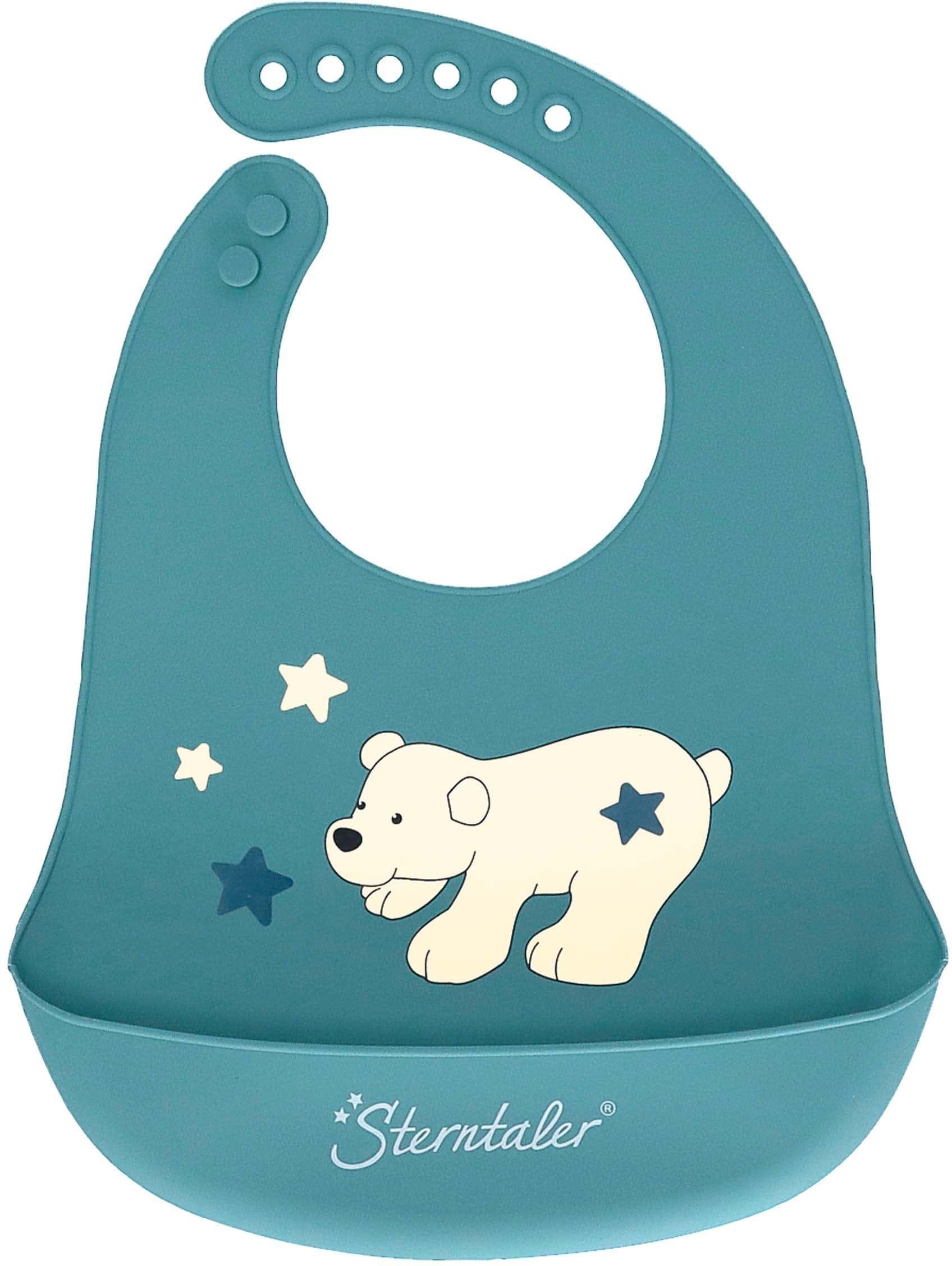 Lätzchen STERNTALER Silikonlätzchen Eisbär Elia Baby blau