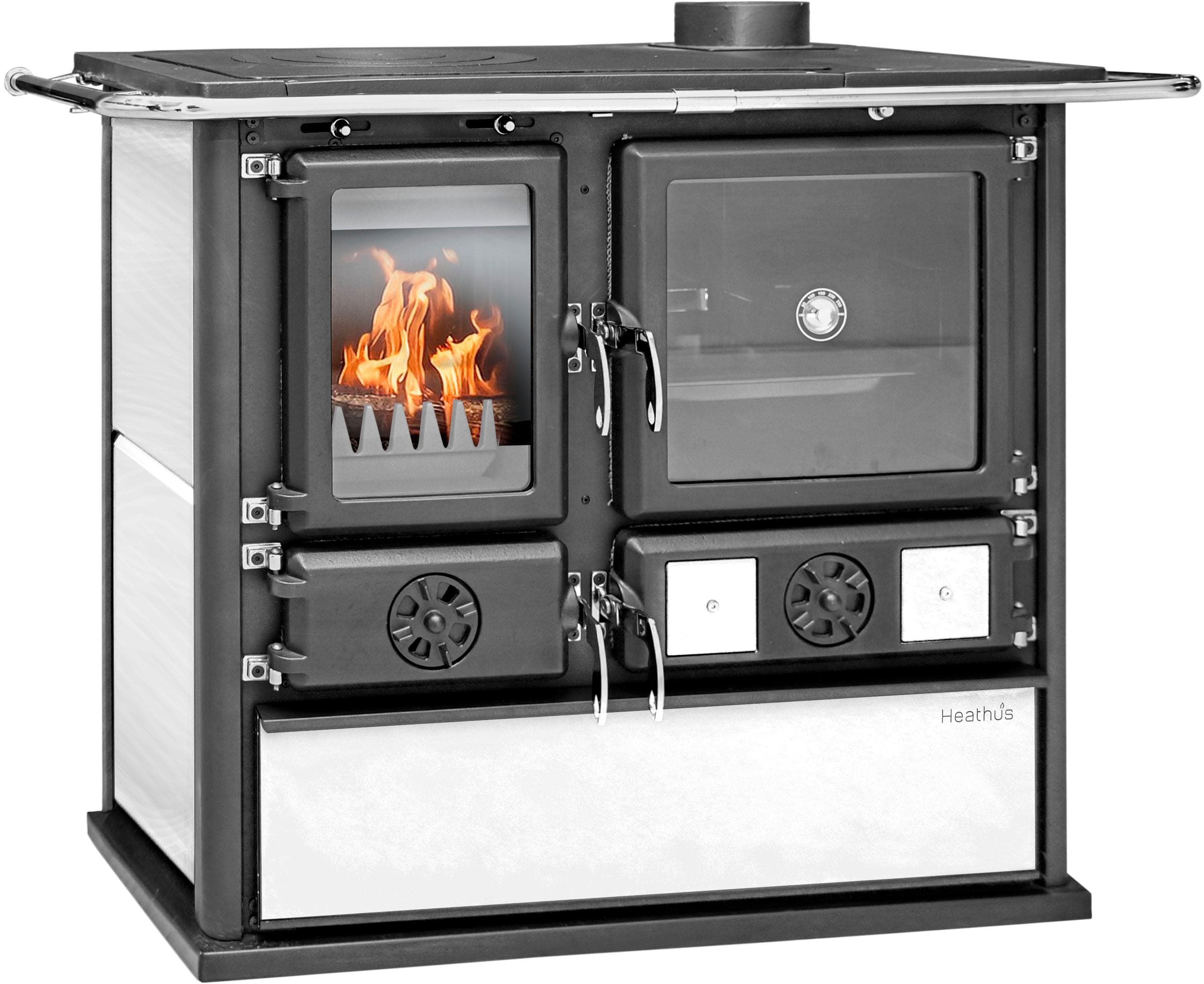 Heathus Küchenofen Cook Premium Perl White Festbrennstoffherd 8,8 kW