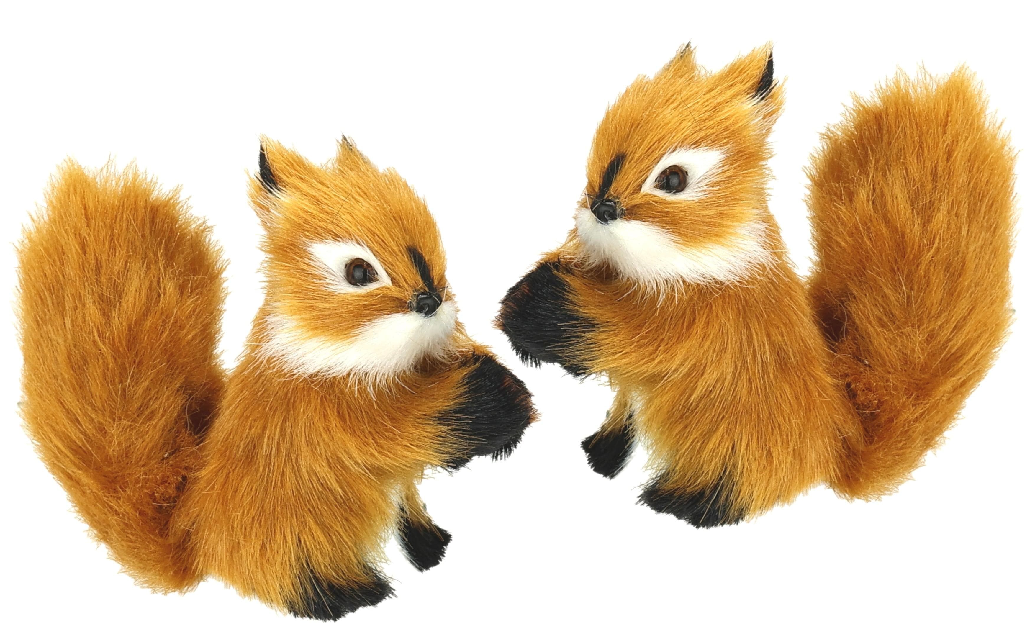 I.GE.A. Dekofigur Eichhörnchen 2er Set Braun Kunstfell