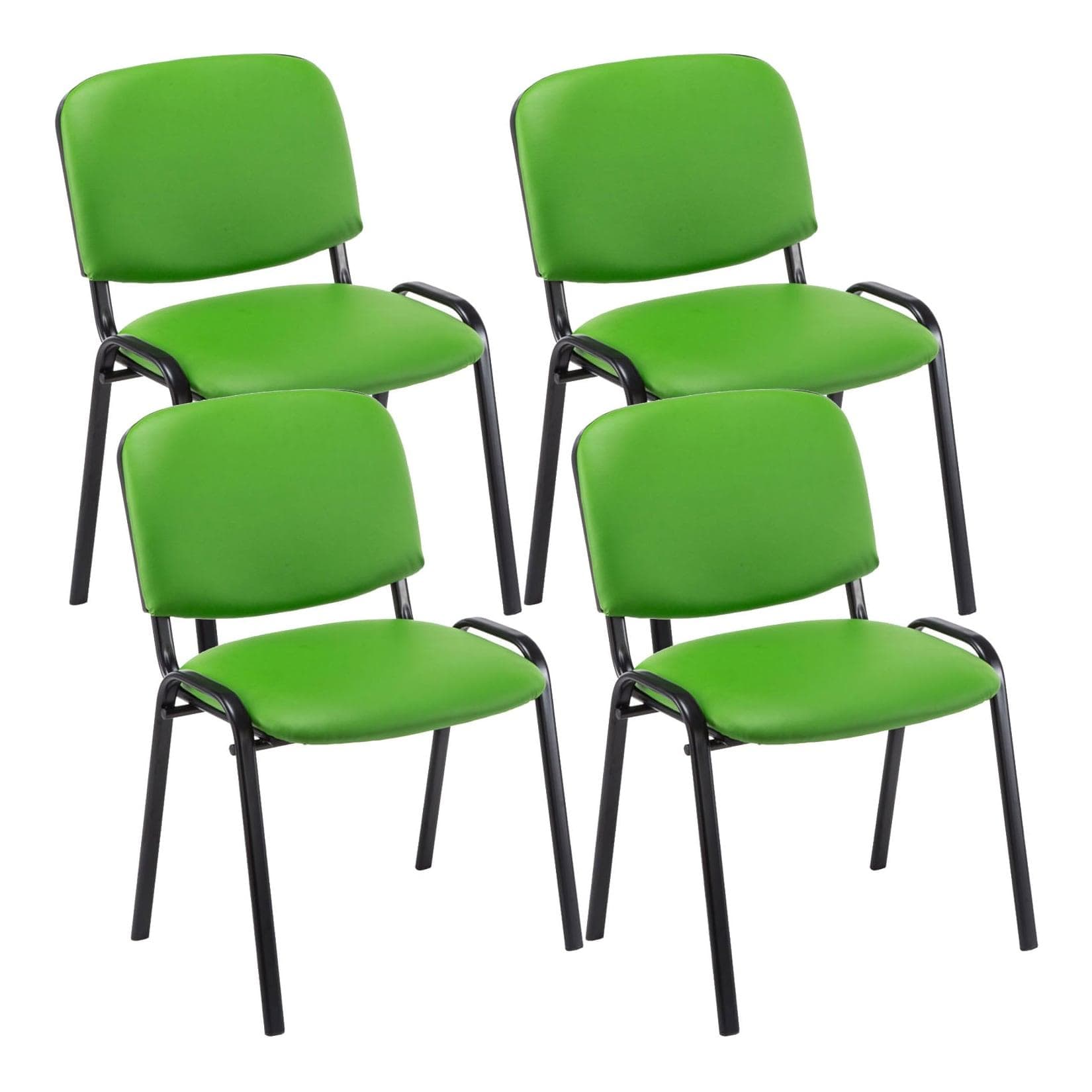 Modernes Kunstleder Besucherstuhl-Set (4 Stück), stapelbar