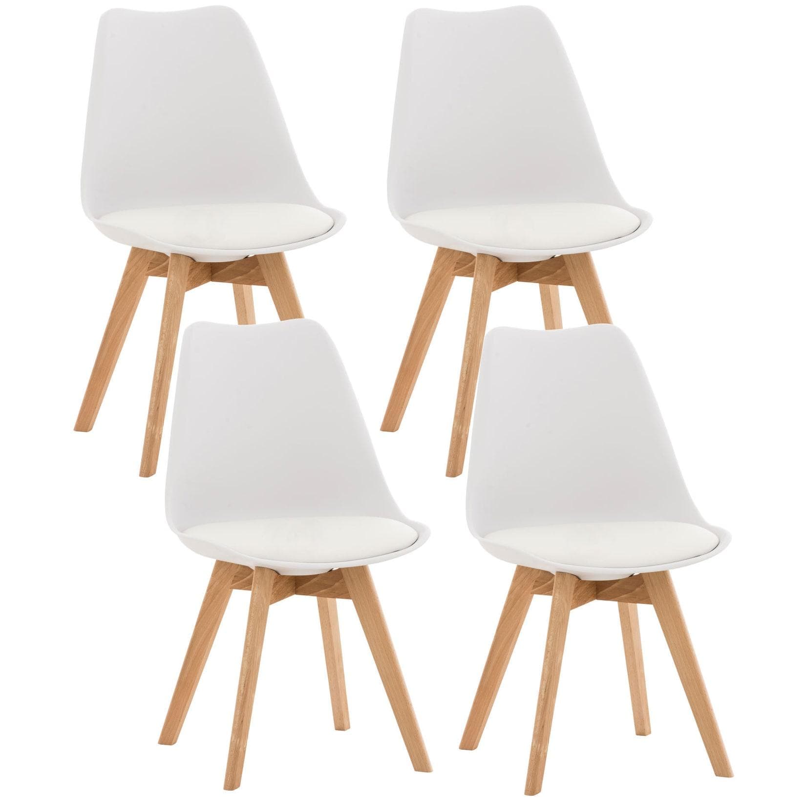 CLP 4er Set Esszimmerstuhl Linares Kunststoff Holzgestell Modern