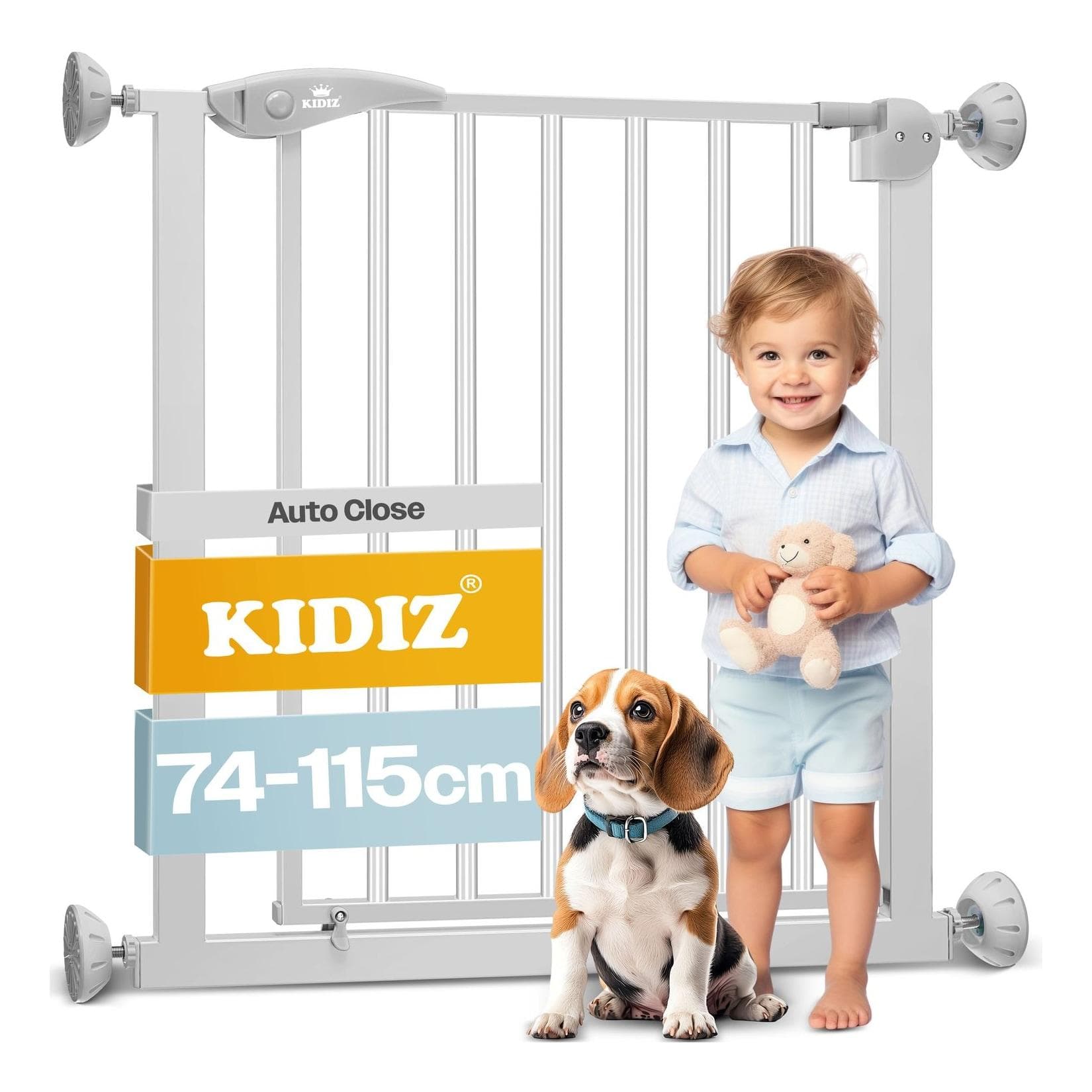 KIDIZ® Schutzgitter für Treppen & Tür - Auto Close ohne Bohren