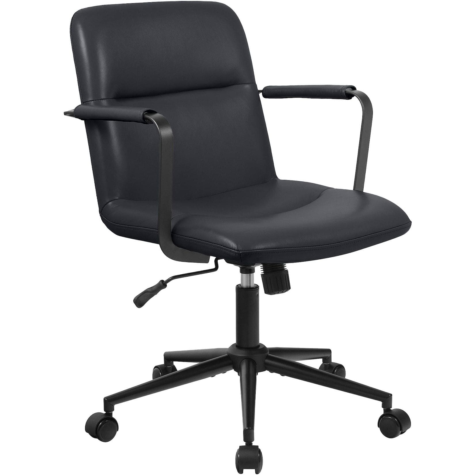 CLP Bürostuhl Hilda Ergonomisch Höhenverstellbar Drehbar Mit Kippmechanik Und Armlehnen Echtlederbezug
