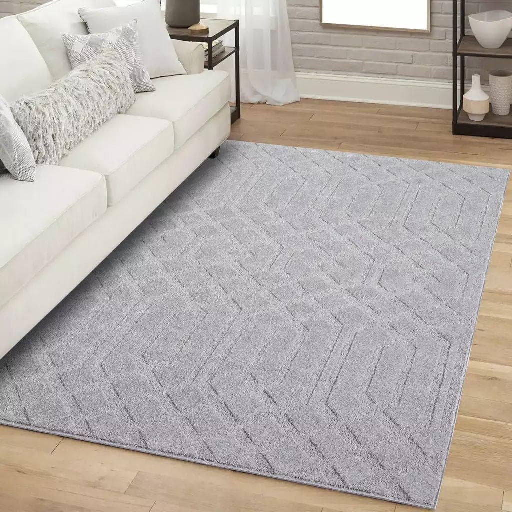 Teppich CARPET CITY FLAIR138 Grau Kurzflor Skandi-Stil