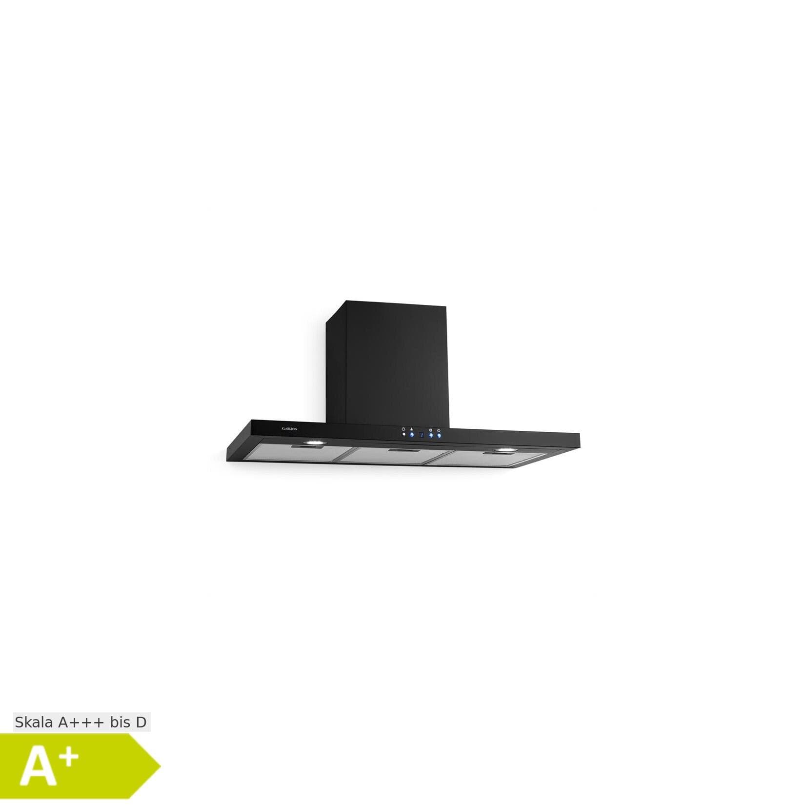 Klarstein Limelight Dunstabzugshaube 90cm Wandhaube 600m³/h Schwarz