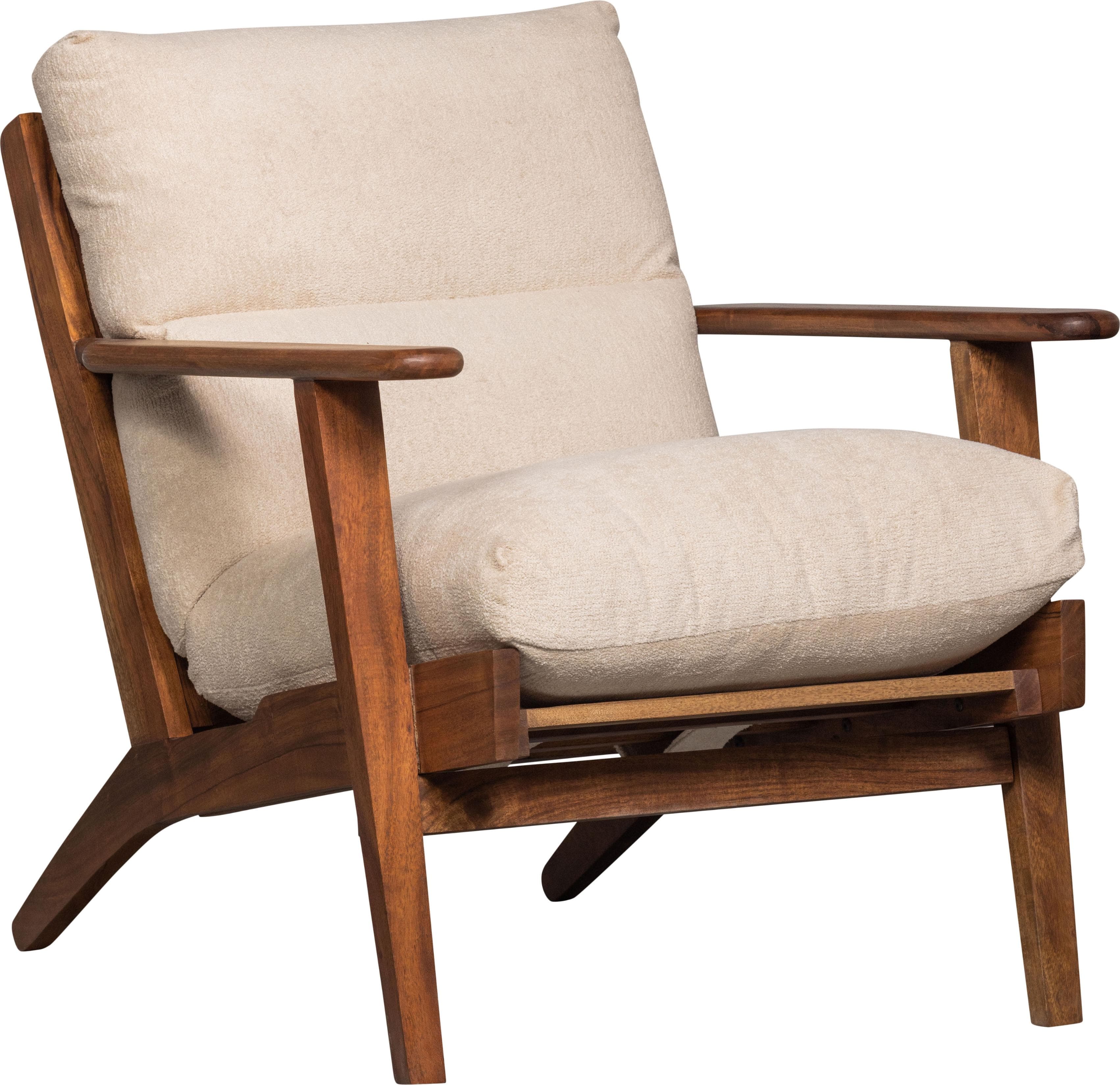 WOOOD Sessel Houston Beige Akazienholz Skandinavisch
