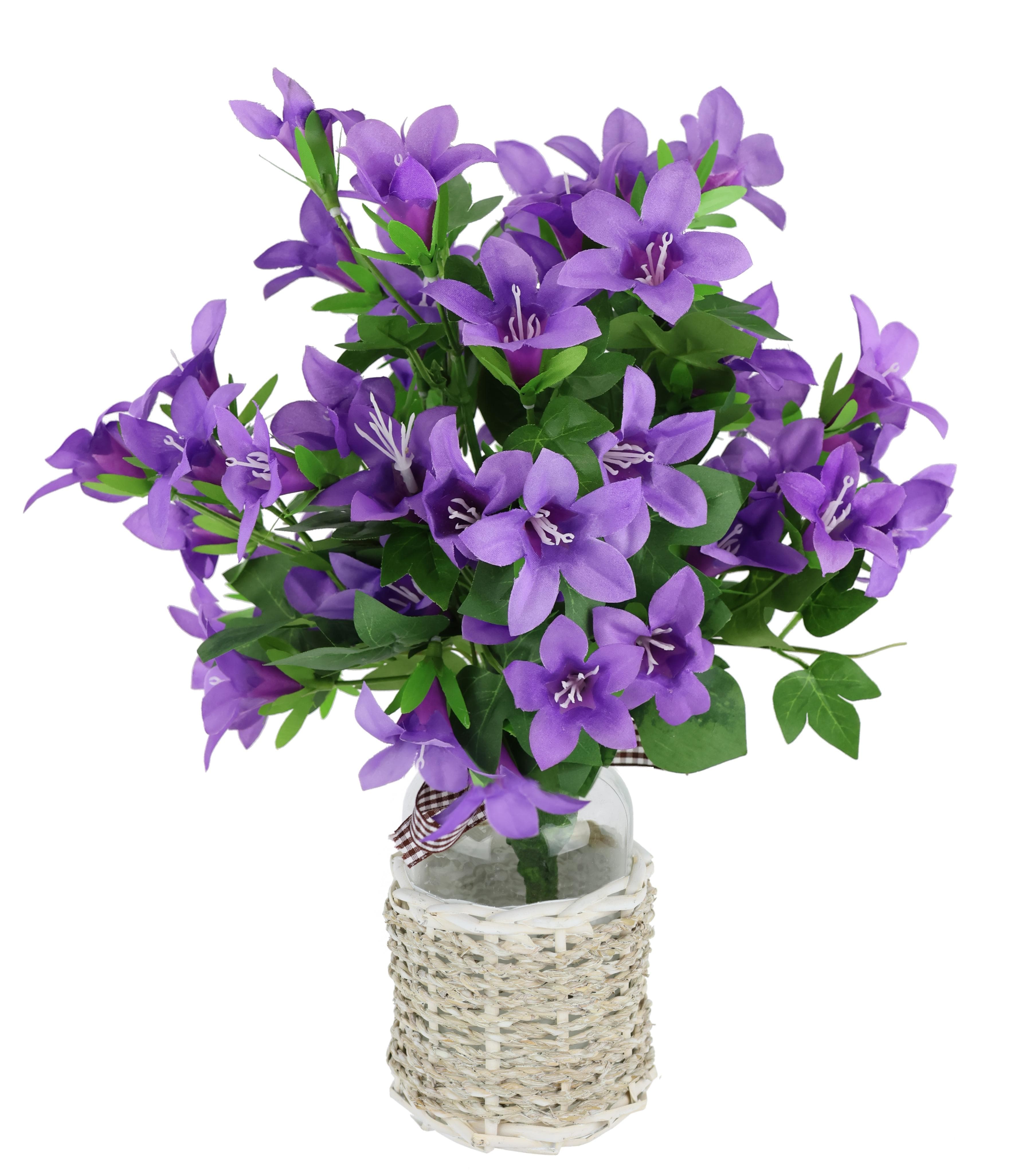 I.GE.A. Kunstblumenstrauß Glockenblumen Vase Violett