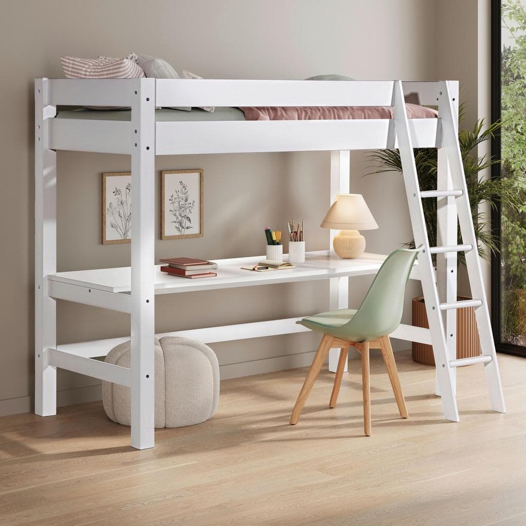 Mid.you Hochbett Weiß Kiefer Massiv Kinder- & Jugendzimmer