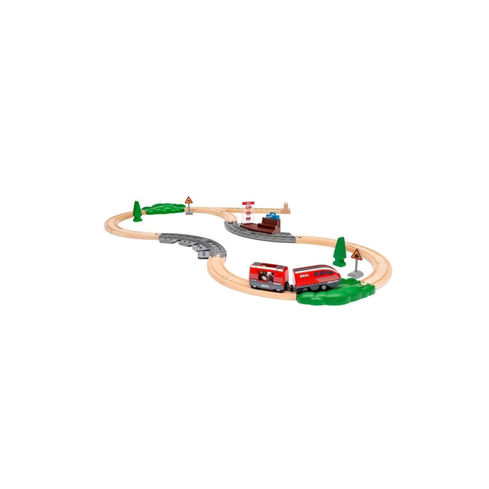 BRIO Spiel Zugset mit Rückziehmotor - Rote Lok ohne Batterien