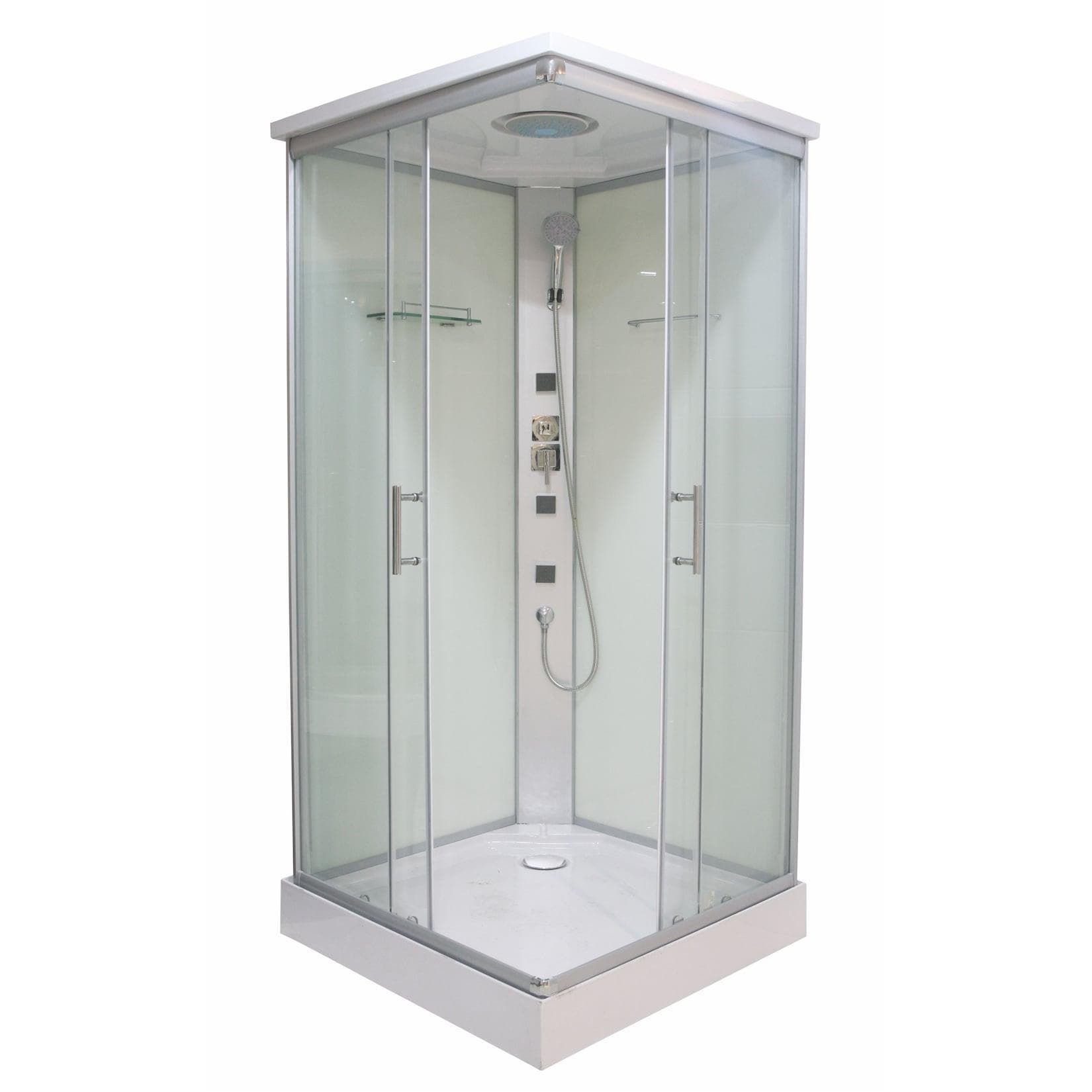Komplettdusche SANOTECHNIK "Twist 2" Silber mit Kopf-Regenbrause