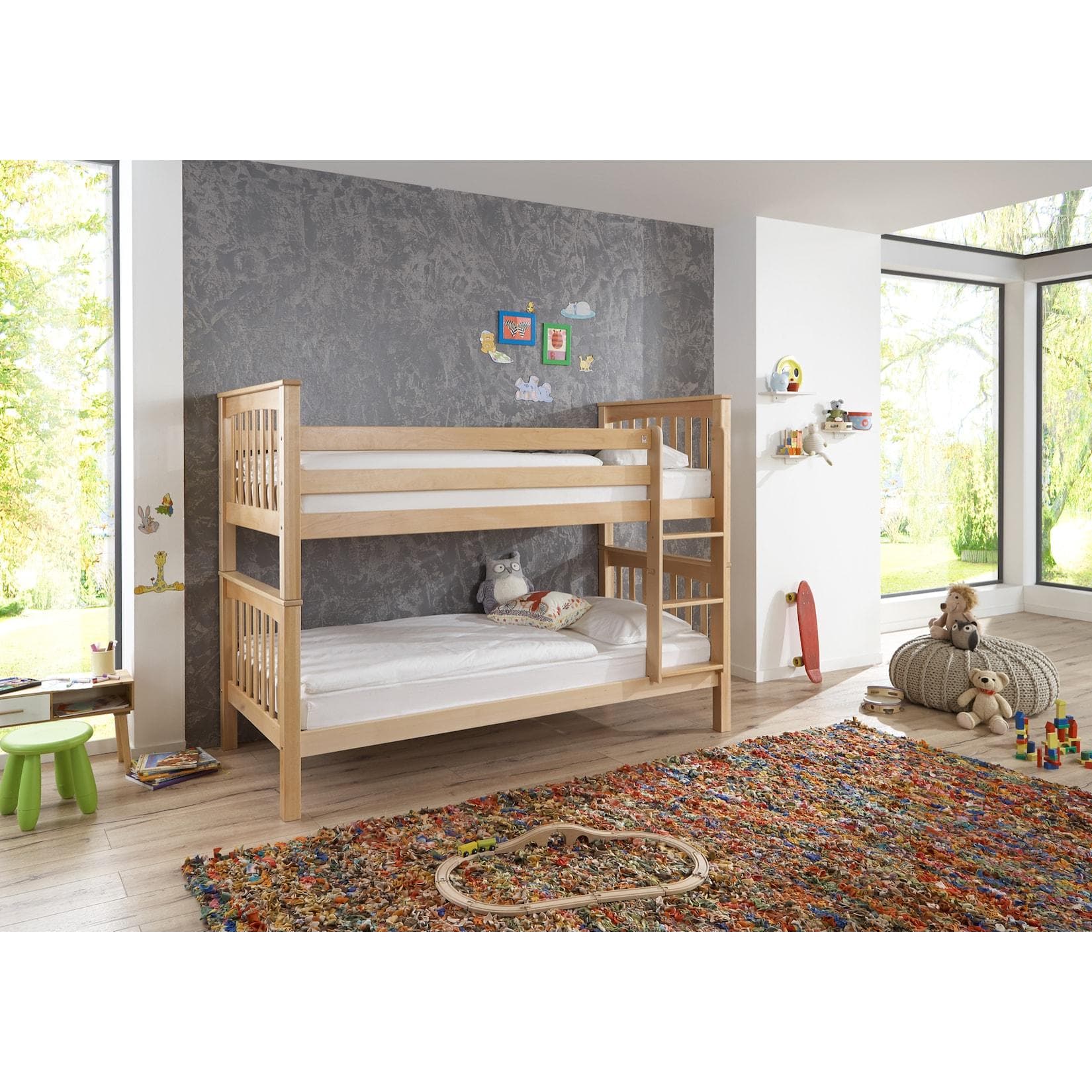 Relita Etagenbett Kick - Hochwertiges Massivholz-Bett mit Leiter und Rolllattenrost