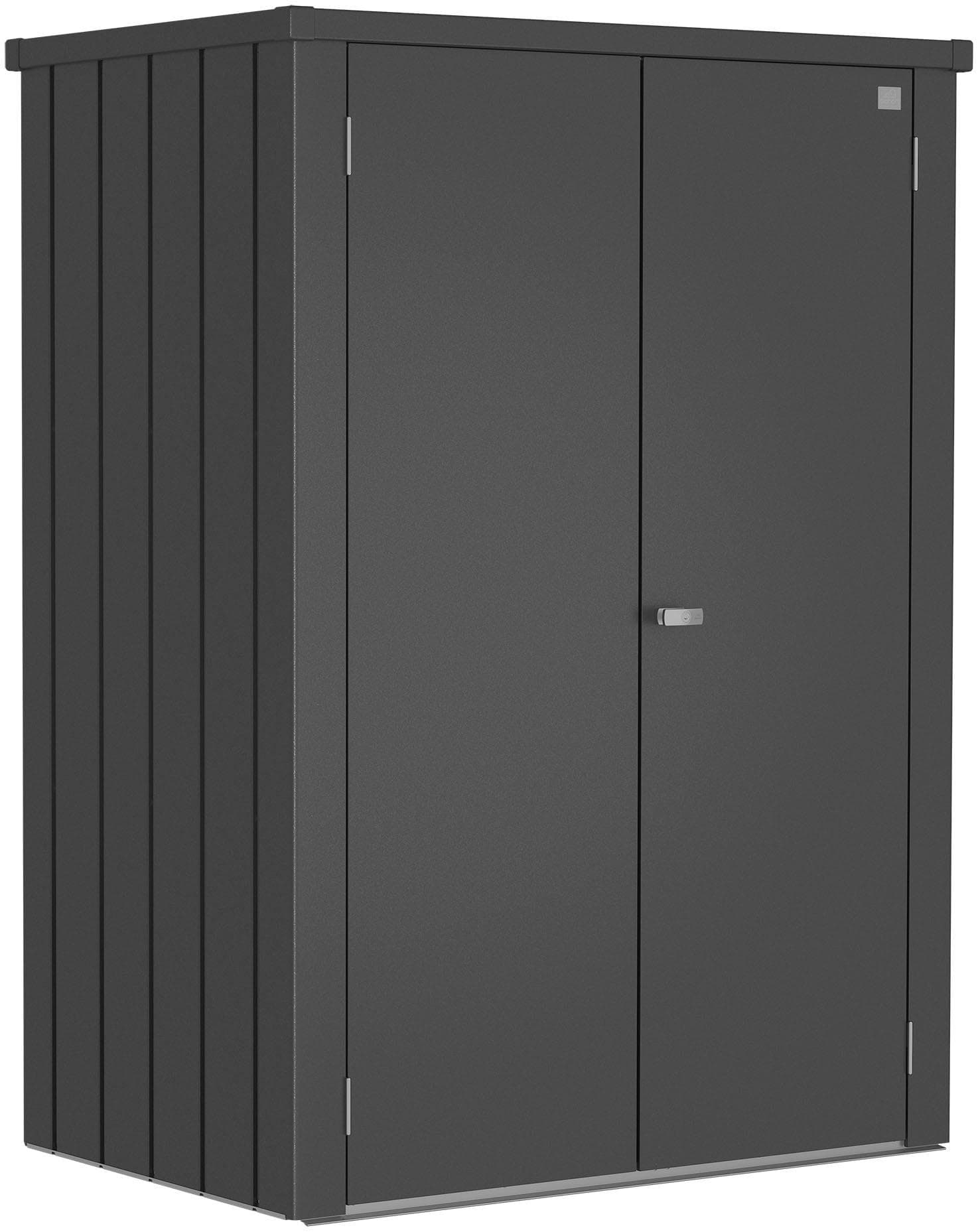 BioHort Terrassenschrank Romeo Mehrzweckschrank Dunkles Metallic-Grau