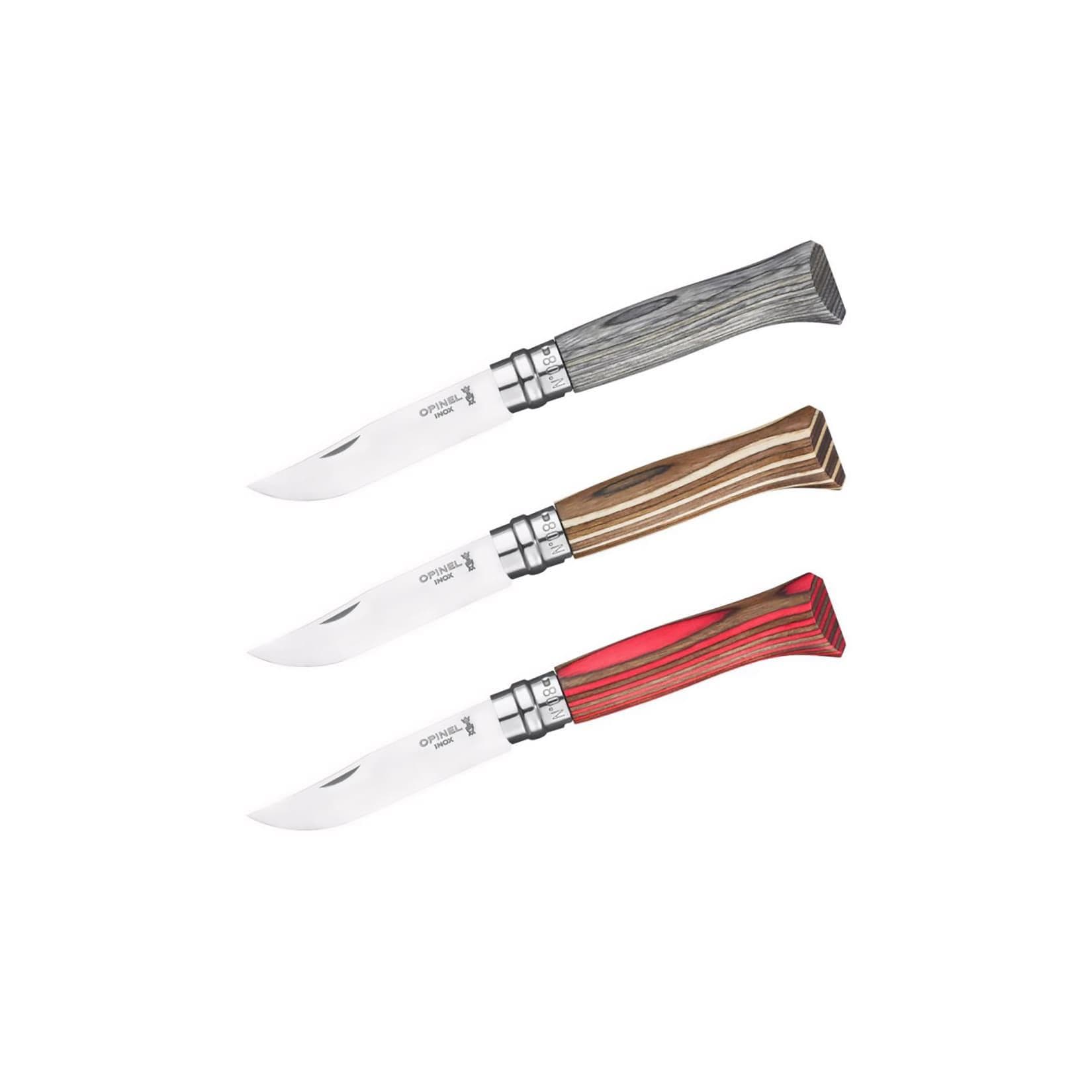 OPINEL Klappmesser No 8 Camping Messer Taschenmesser Birke Holz Inox Stahl