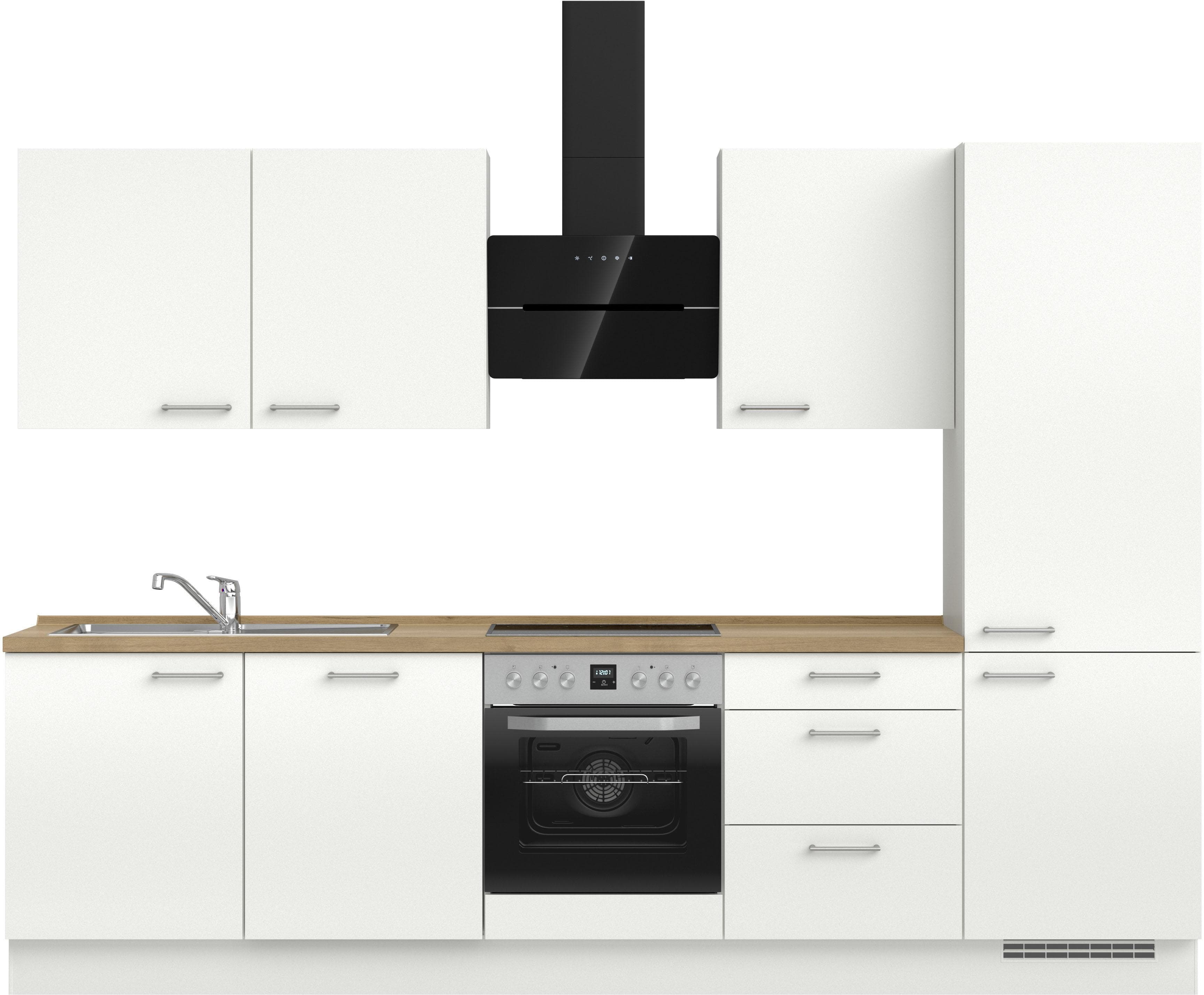 Küchenzeile NOBILIA Laser II Weiß Eiche Havanna Nachbildung