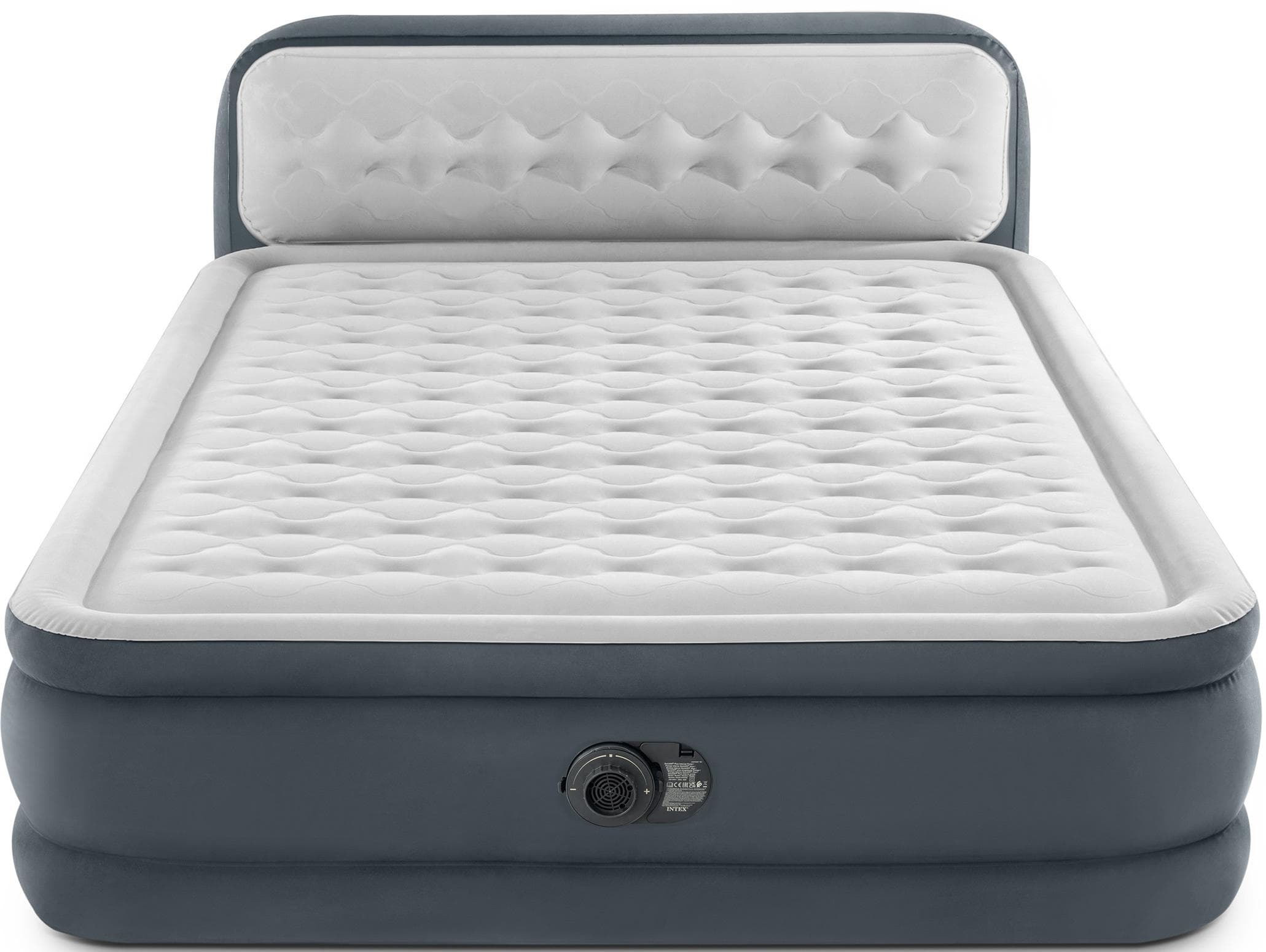 Intex Luftbett DuraBeam UltraPlushHeadheadboard Grau mit integrierter Pumpe