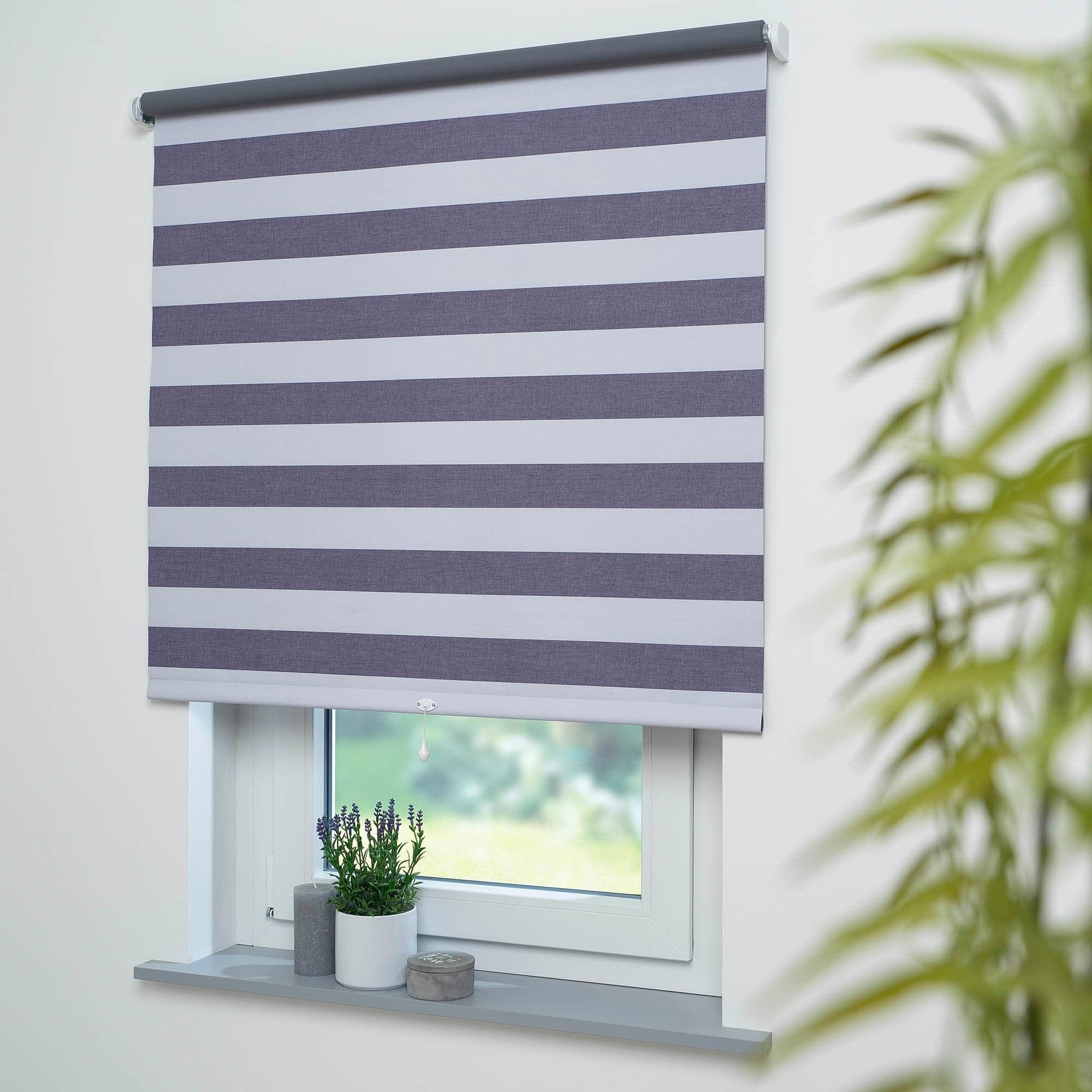 Springrollo LIEDECO Streifen Gr. 1 Grau Polyester Metall Kunststoff