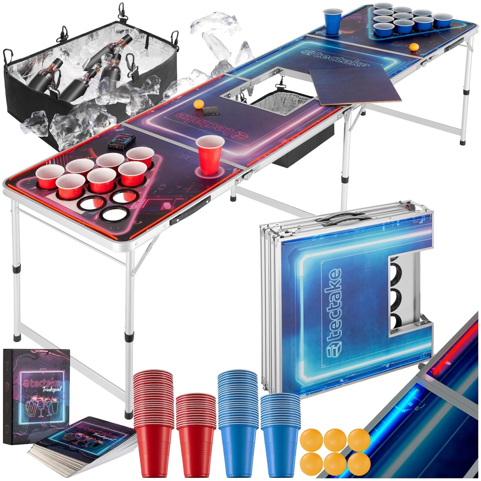 TECTAKE Spieltisch Bierpongtisch Aluminium