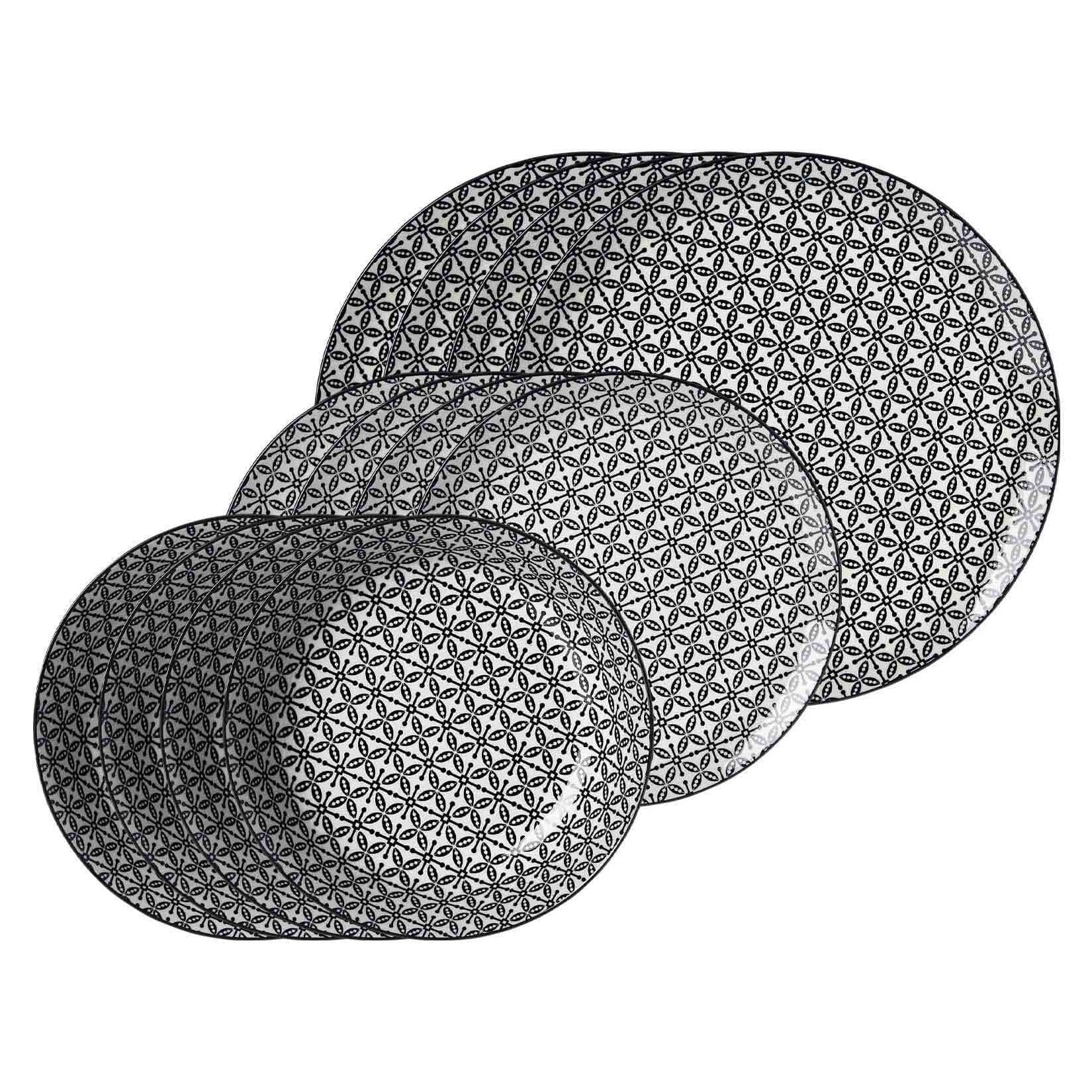 Ritzenhoff & Breker Teller-Set Takeo Leaves 12er Set Schwarz