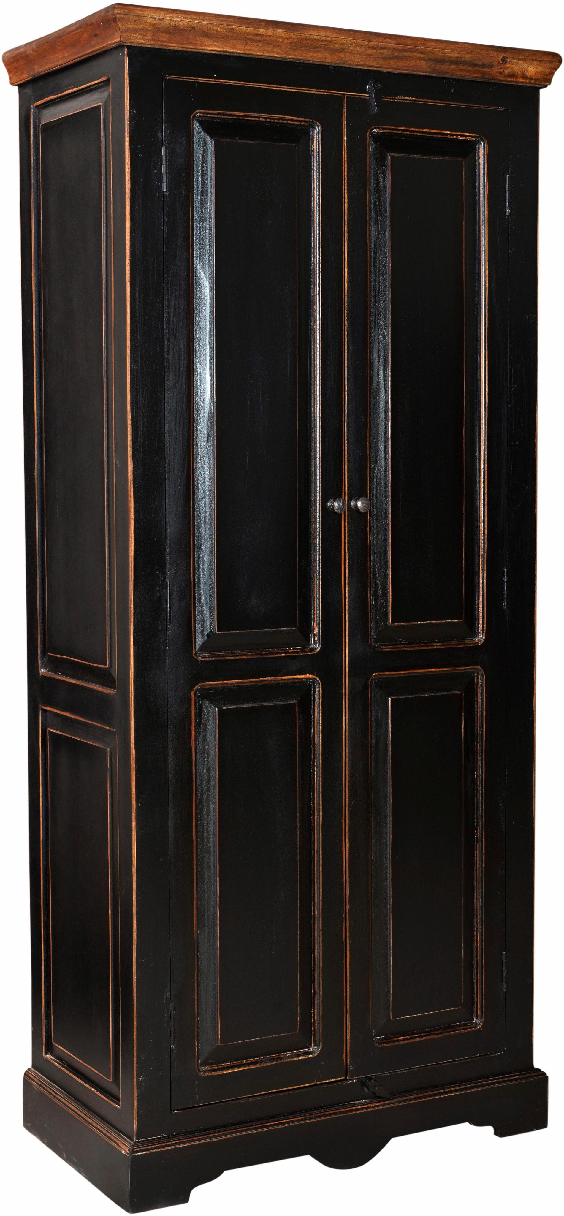 SIT Drehtürenschrank Corsica Schwarz Shabby Chic