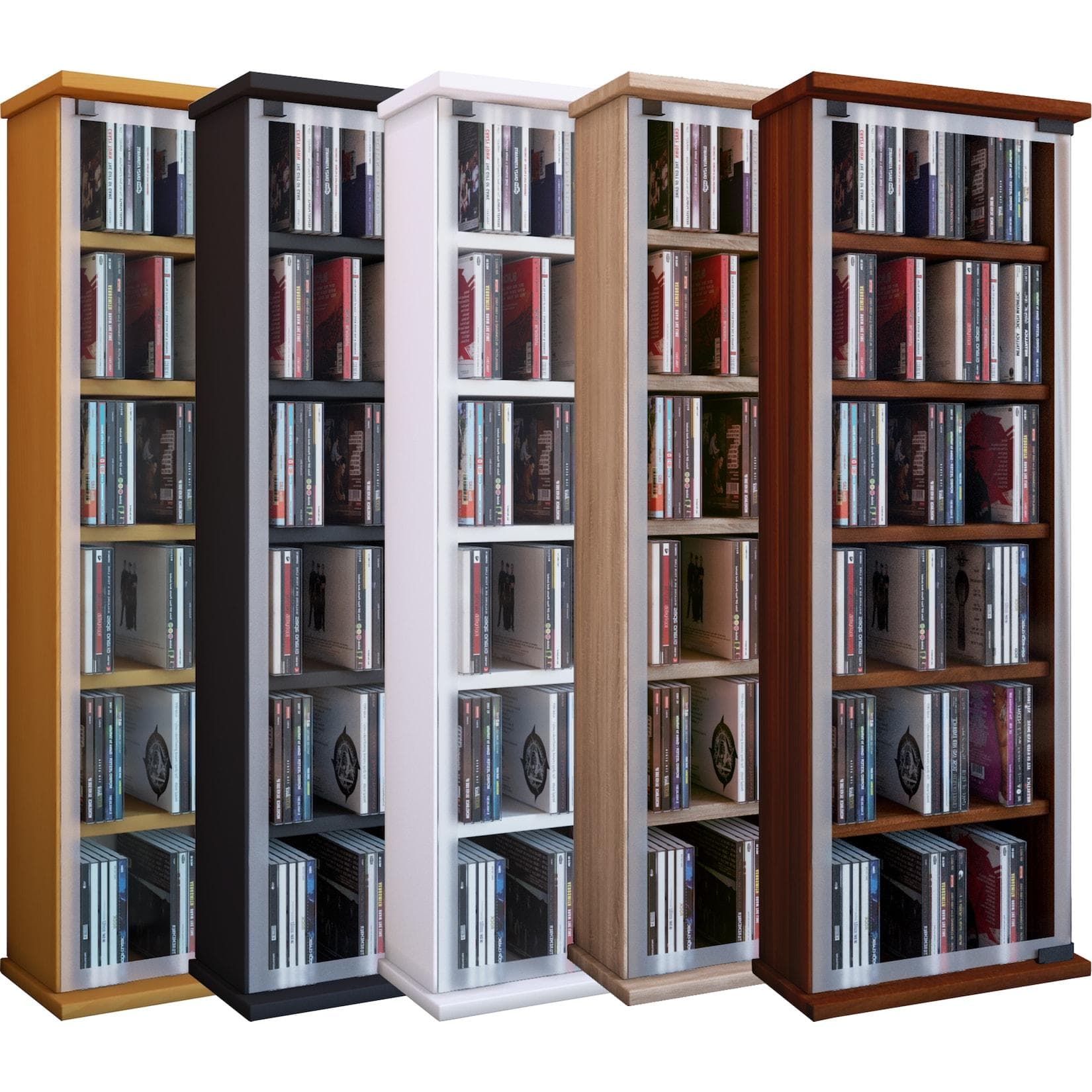 CD & DVD Regal mit Glasfront - Klassisches Holzdesign