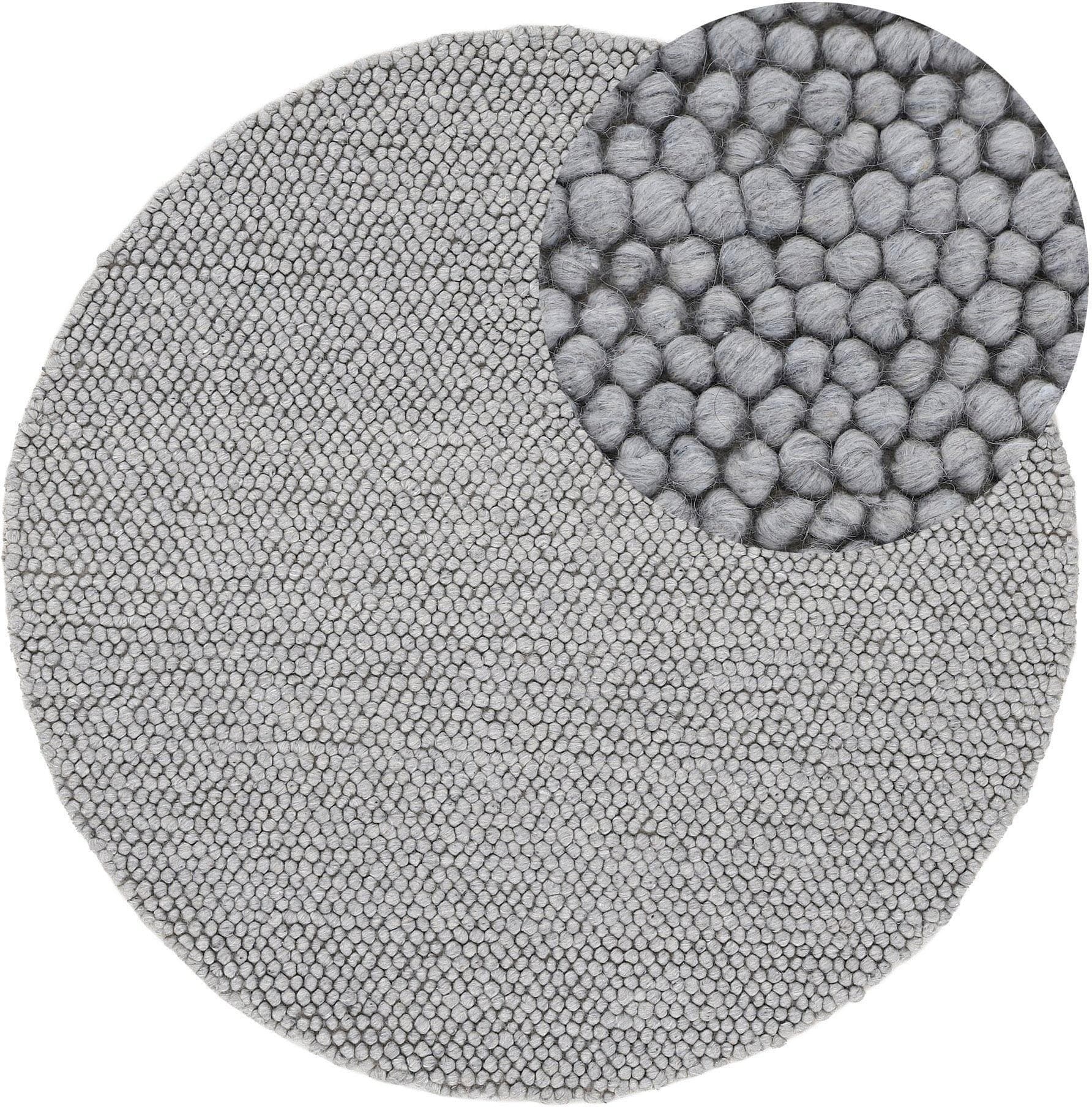 Teppich CARPETFINE Calo Grau Handgewebt Rund 200cm