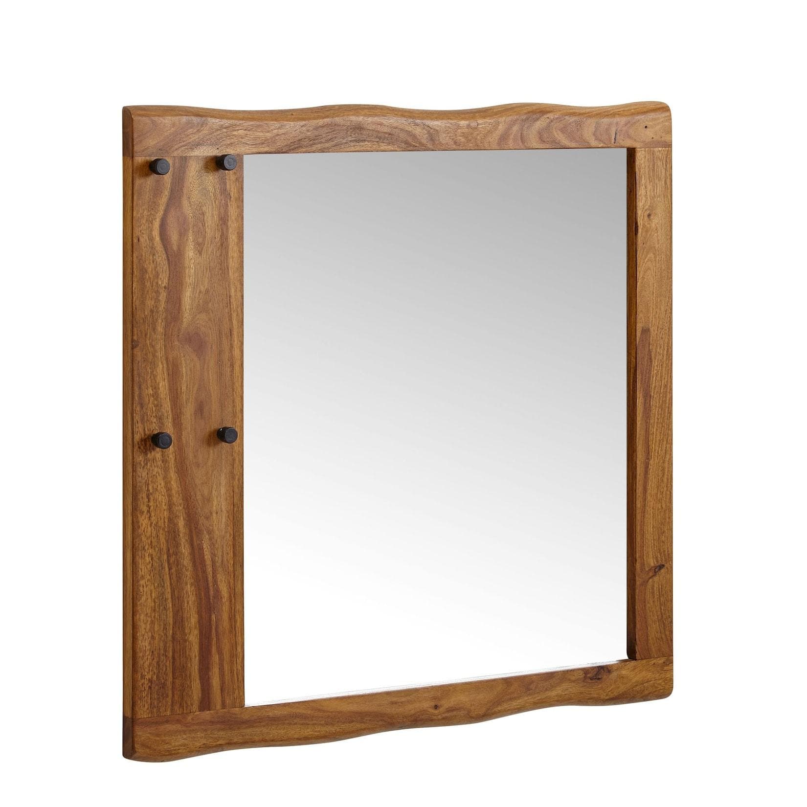 KADIMA DESIGN Wandspiegel Sheeshamholz Modern 80x80 cm