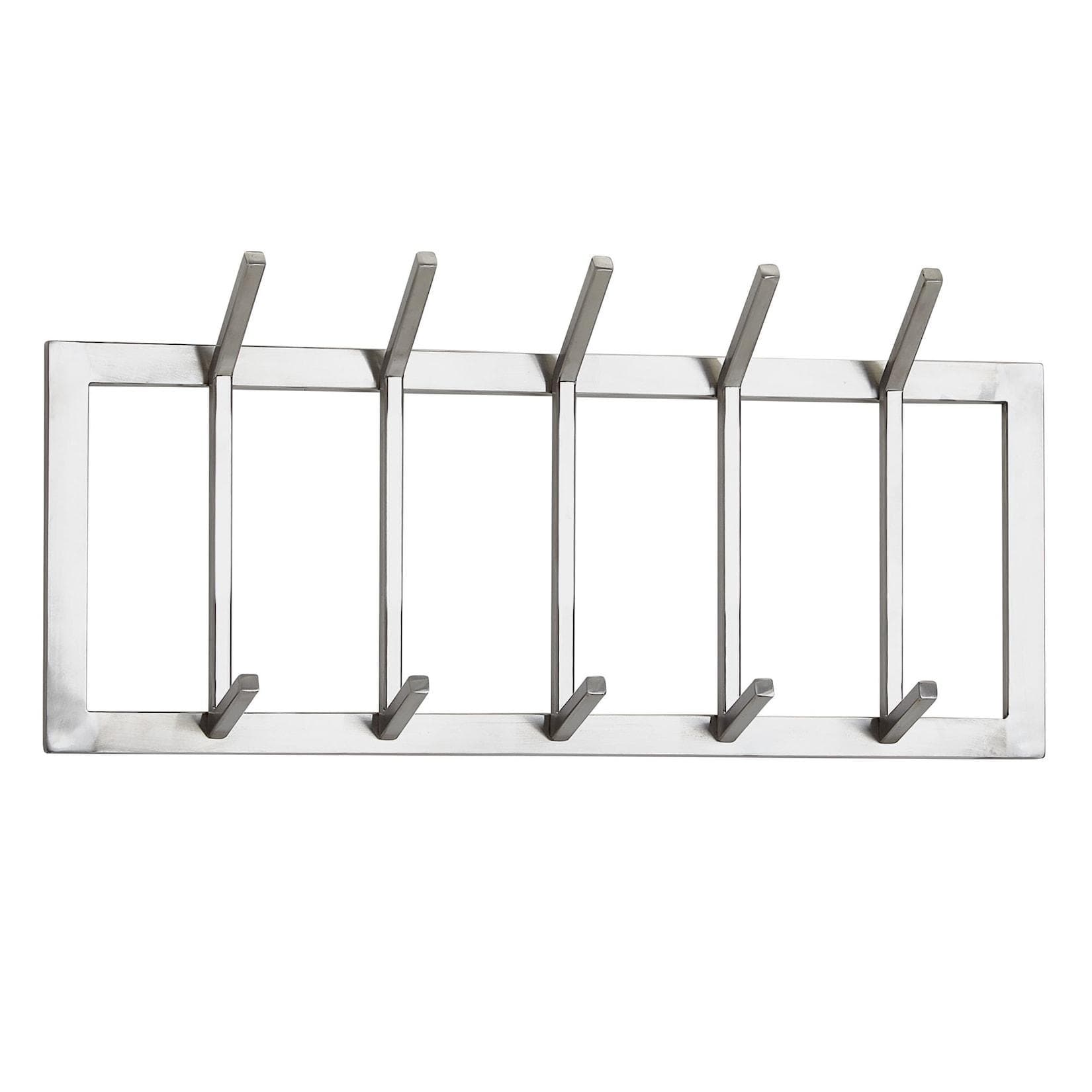 KADIMA DESIGN Wandgarderobe 10 Haken Stahl Poliert