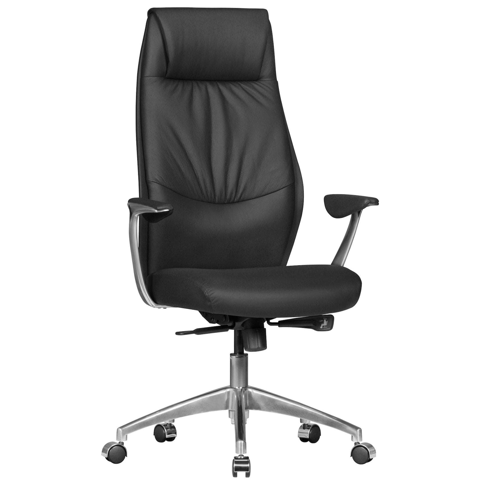 KADIMA DESIGN Chefsessel TEMZA Echtleder Aluminium 3-Stufen Synchronmechanik