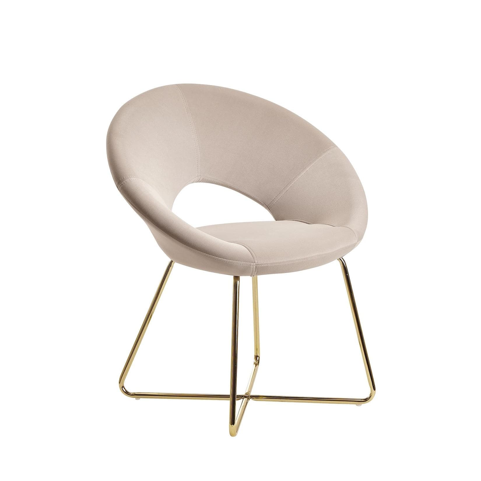 KADIMA DESIGN Esszimmerstuhl NETO Samtbezug Metallbeine Grau Beige Rosa