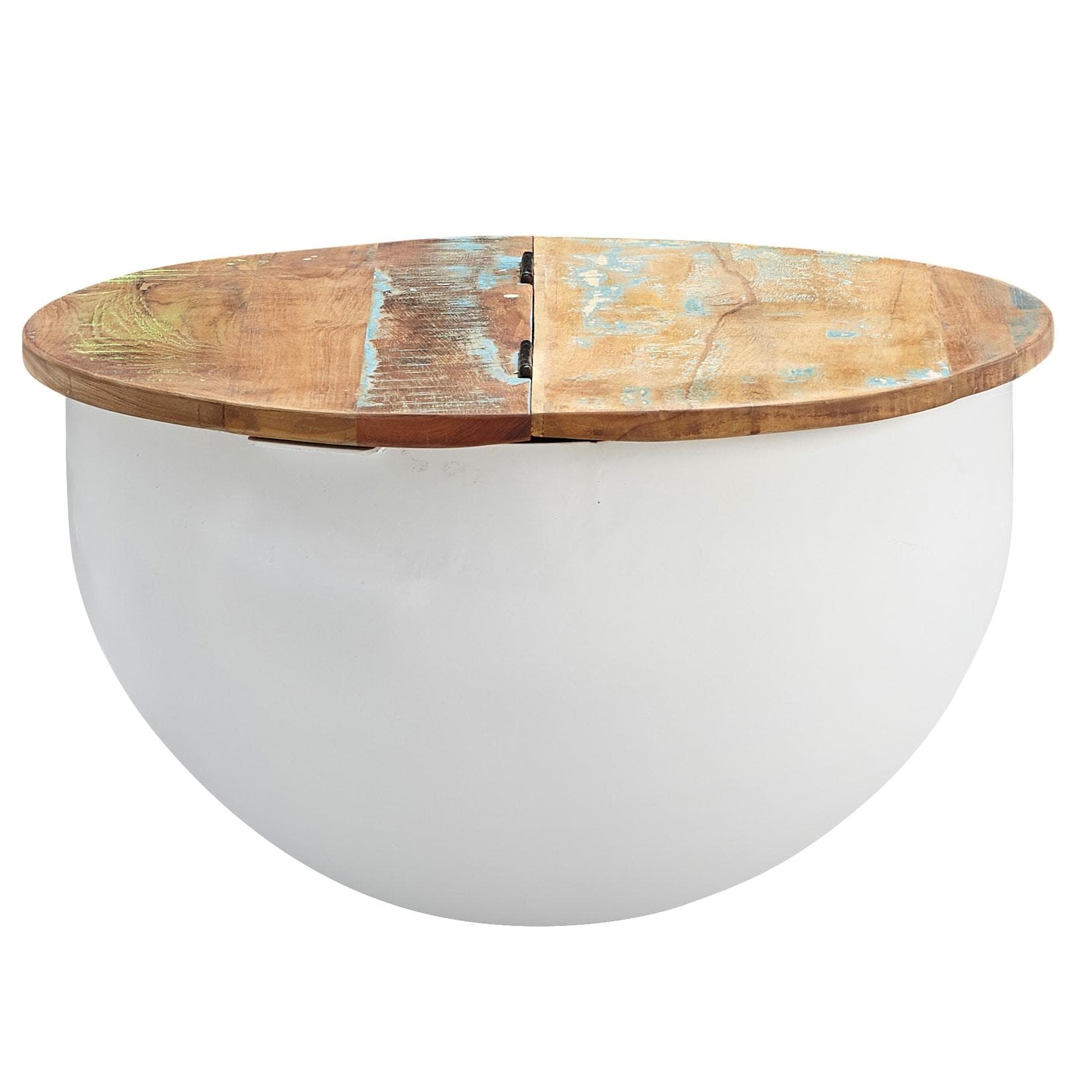 KADIMA DESIGN Couchtisch SERCHIO Industrie Stil Klappbar Recyceltes Holz