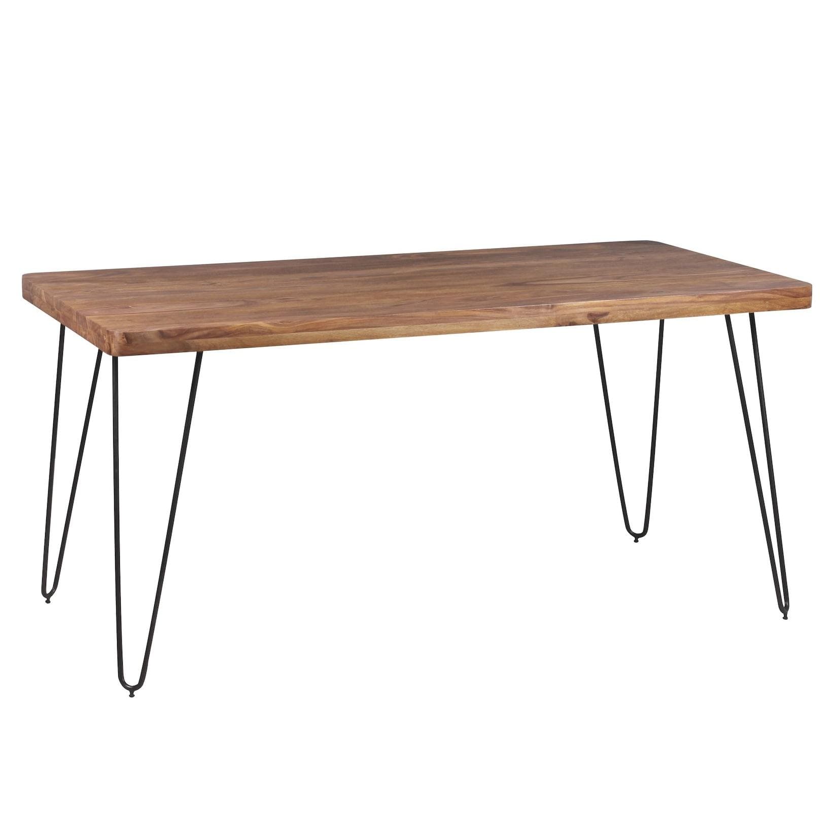 KADIMA DESIGN Esstisch BALU Massivholz Sheesham 4 Metallbeine
