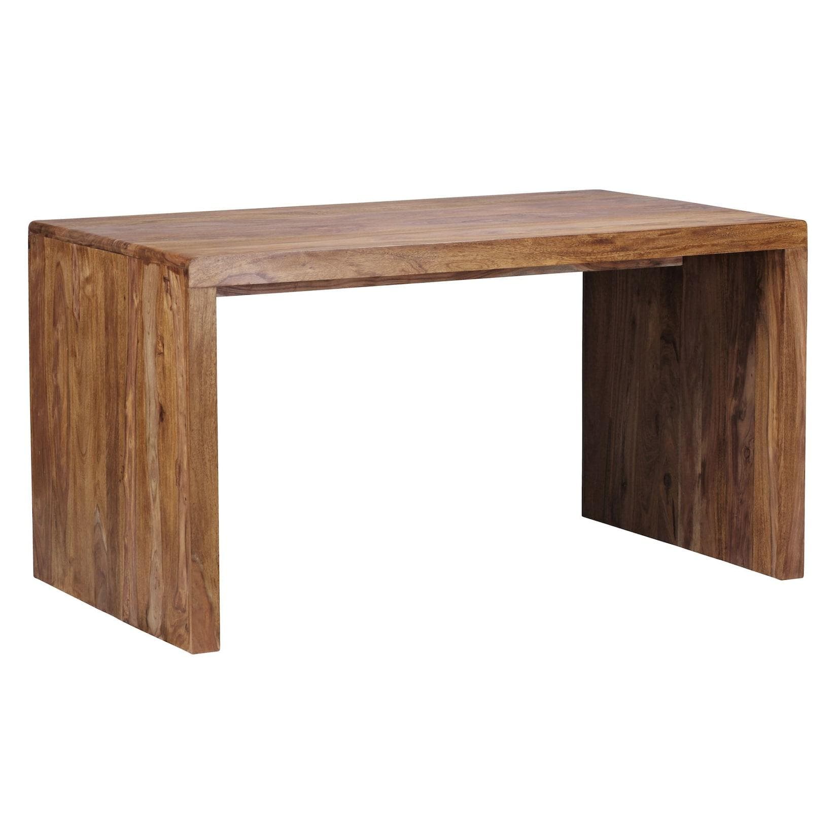 KADIMA DESIGN Schreibtisch TEKO Massivholz Sheesham 140x80 cm Stauraum abgerundete Ecken stabil