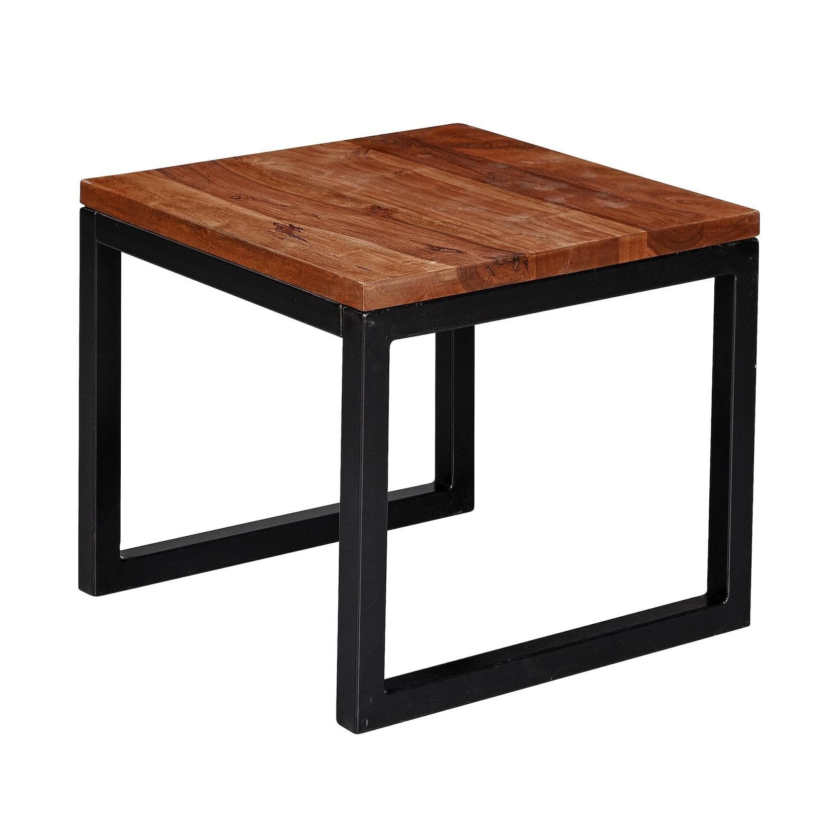 KADIMA DESIGN Industrial-Beistelltisch Sheeshamholz Braun/Silber