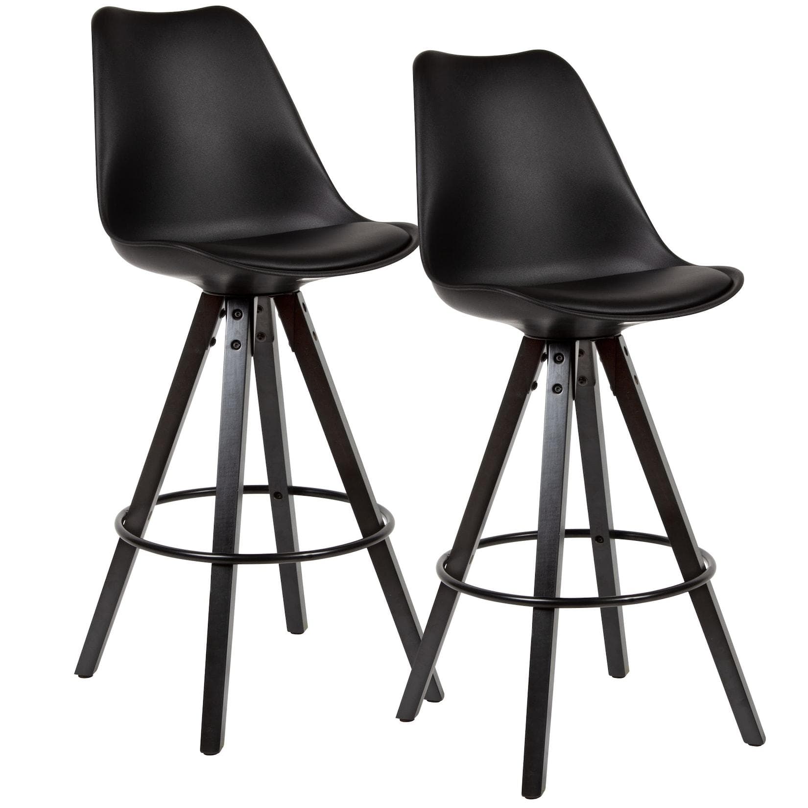 KADIMA DESIGN Skandinavischer Barhocker mit Polsterung und X-Beinen