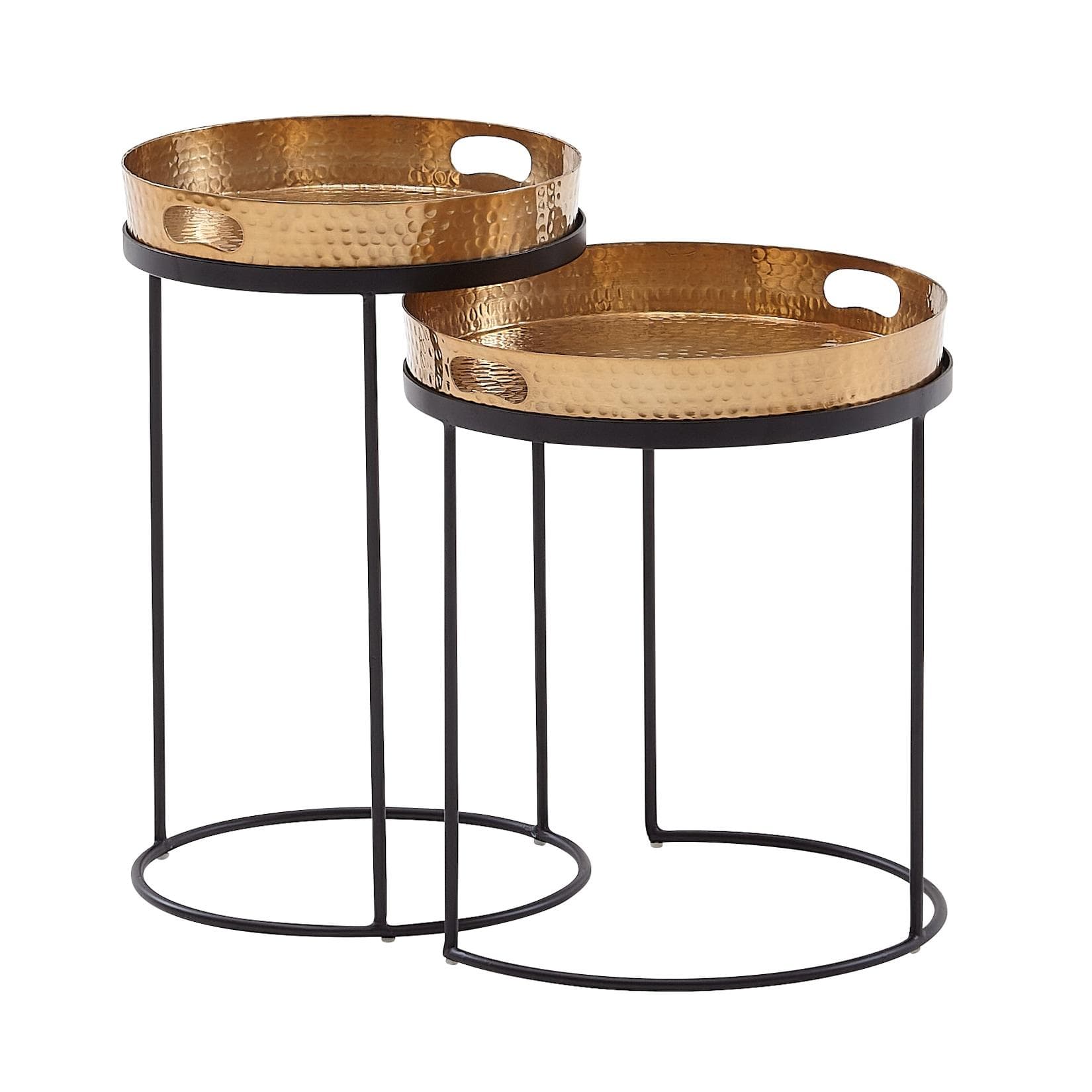 KADIMA DESIGN Beistelltisch NERA Gold Aluminium Stahl Hammerstruktur