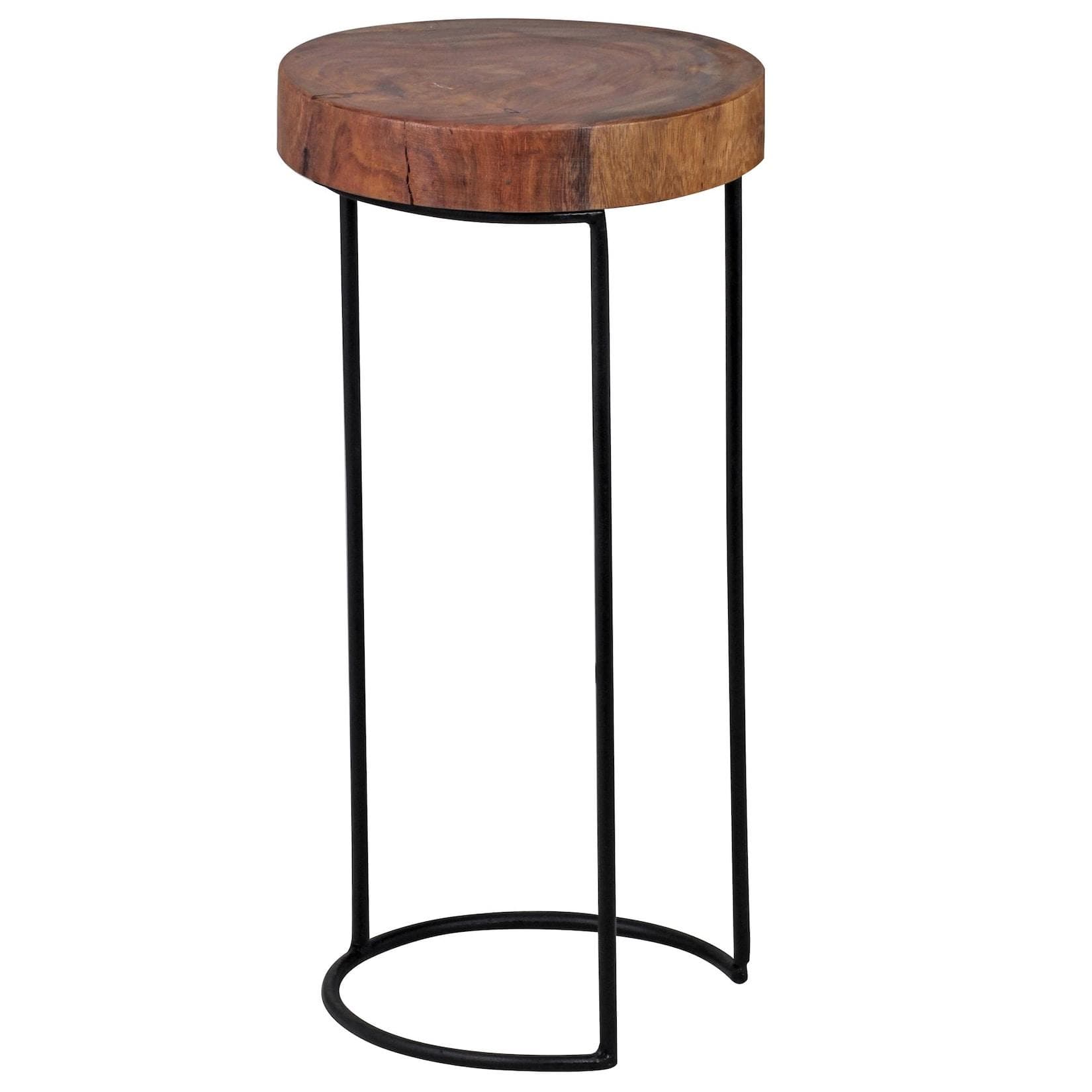 KADIMA DESIGN Beistelltisch INDI Massivholz Sheesham Metallgestell Landhausstil