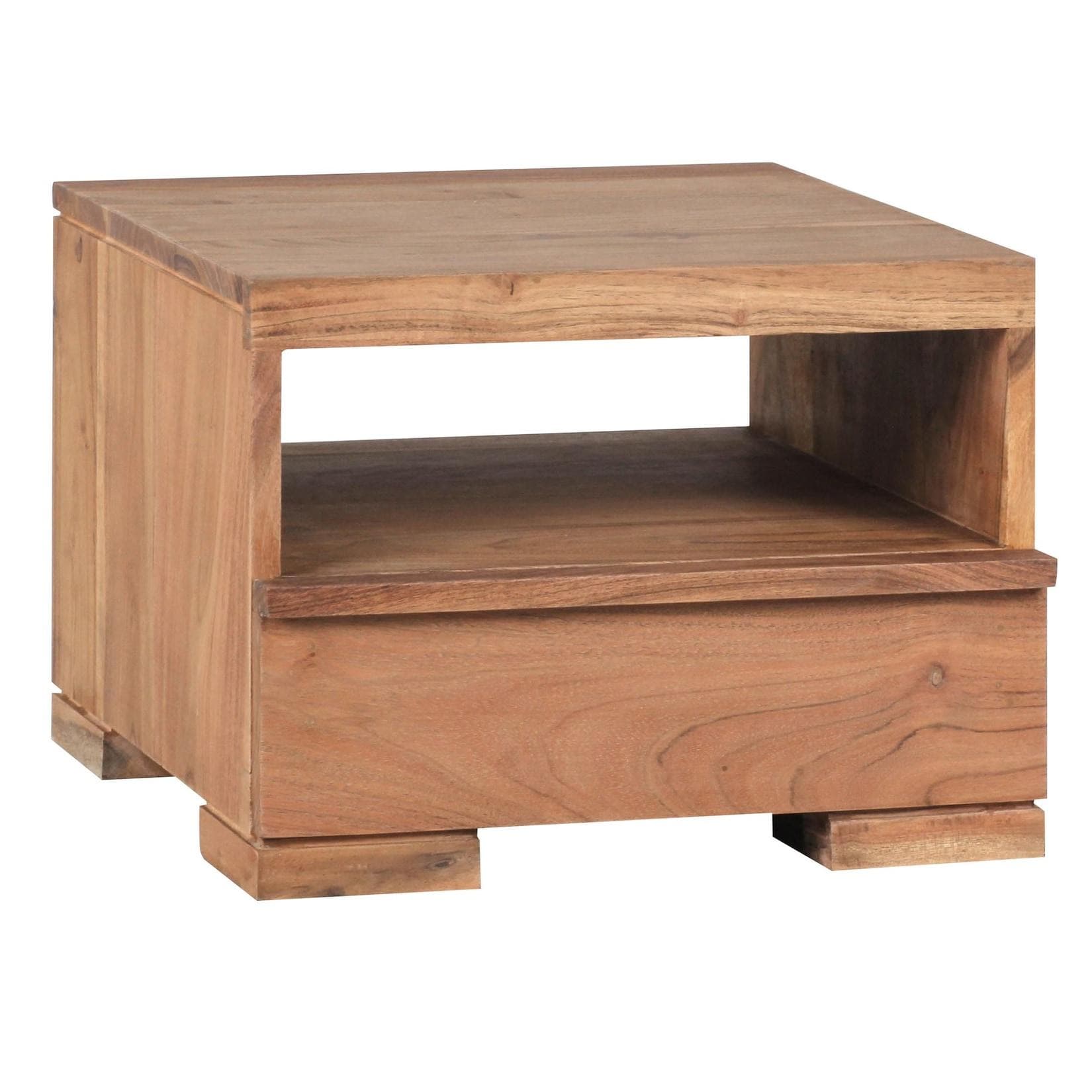 KADIMA DESIGN Nachtkonsole NAKO Massivholz Akazie Landhausstil mit Schublade