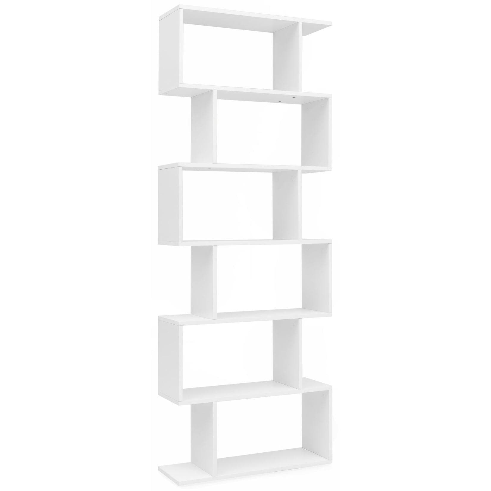 KADIMA DESIGN Modulares Zickzack Bücherregal Mattweiß 6 Fächer
