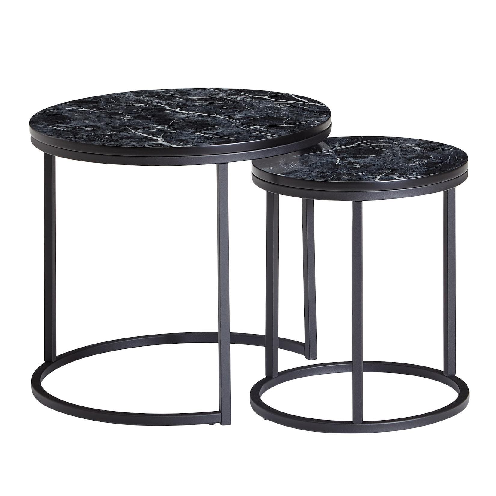 KADIMA DESIGN Beistelltisch Runde Marmor Optik Modern