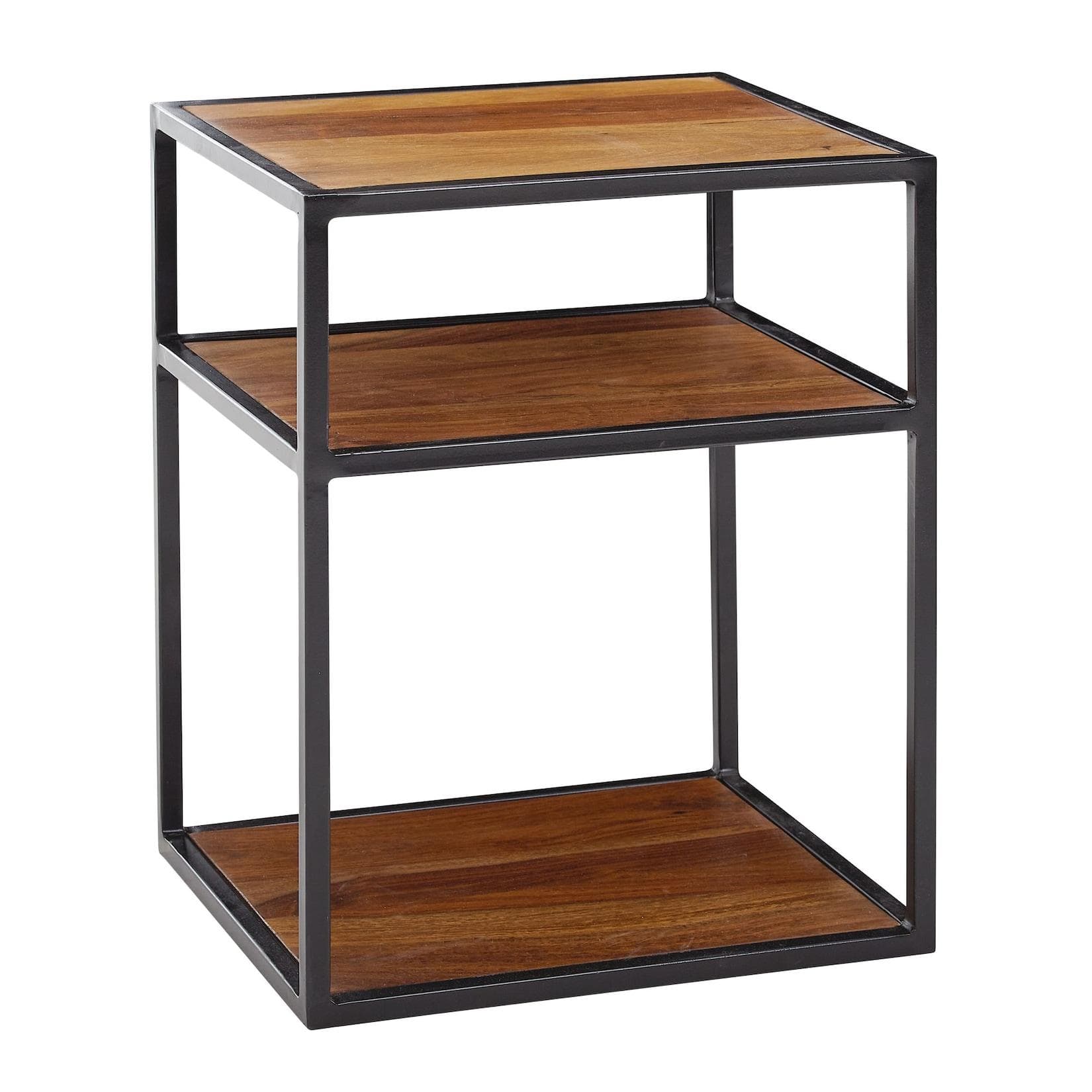 KADIMA DESIGN Nachttisch Industrie-Stil Sheesham Holz