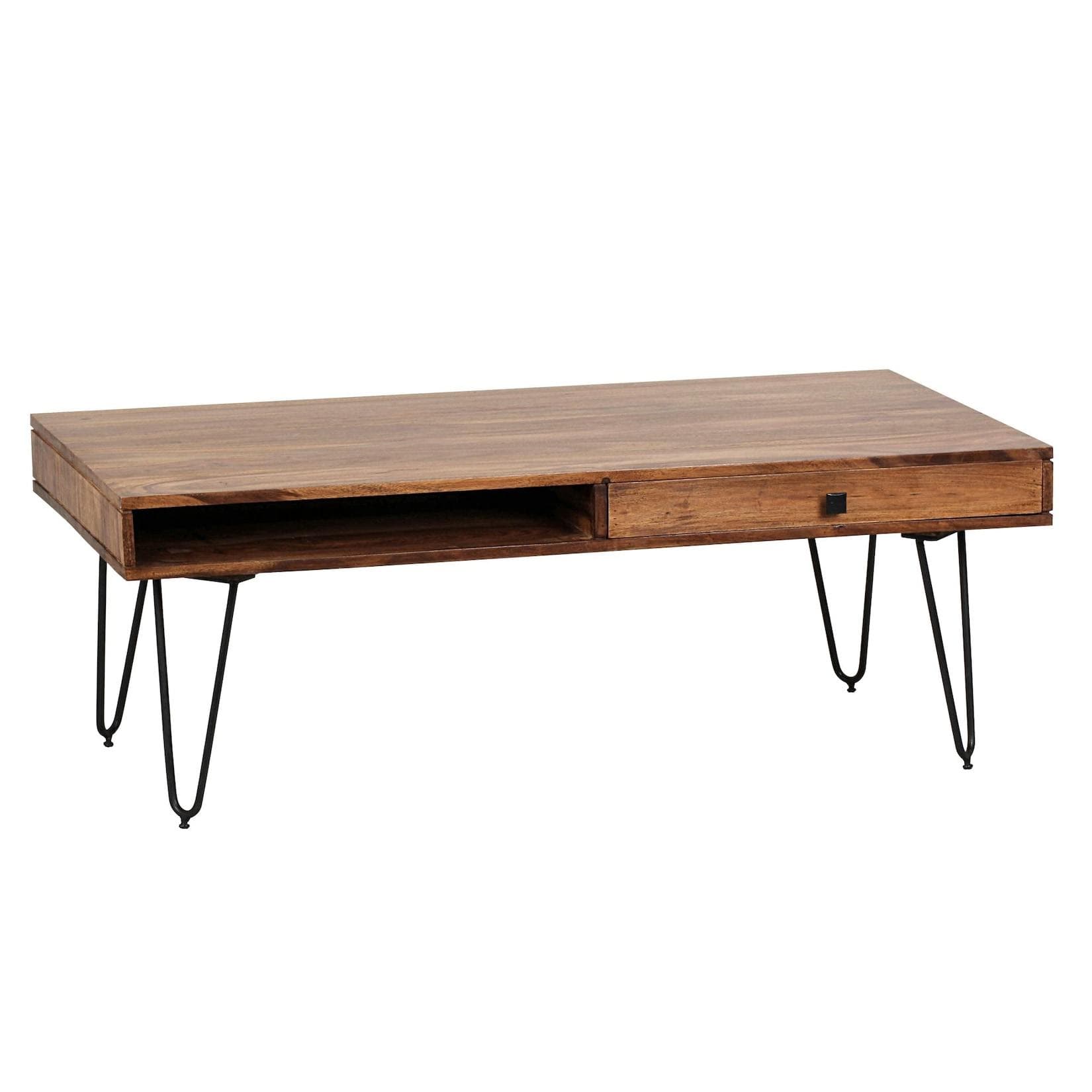 KADIMA DESIGN Couchtisch BALU Sheesham Massivholz mit Schubfächern