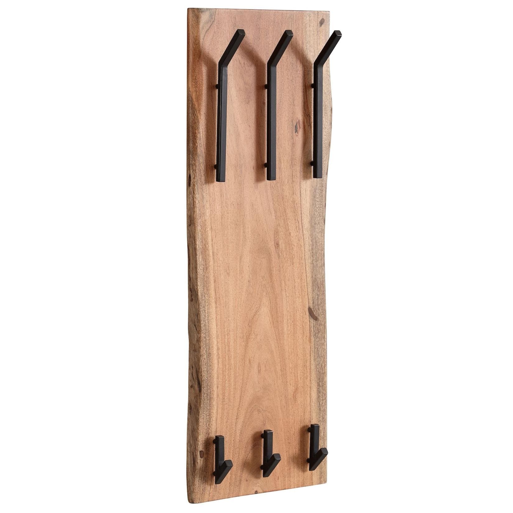 KADIMA DESIGN Wandgarderobe Akazie & Metall Natürliche Baumkante