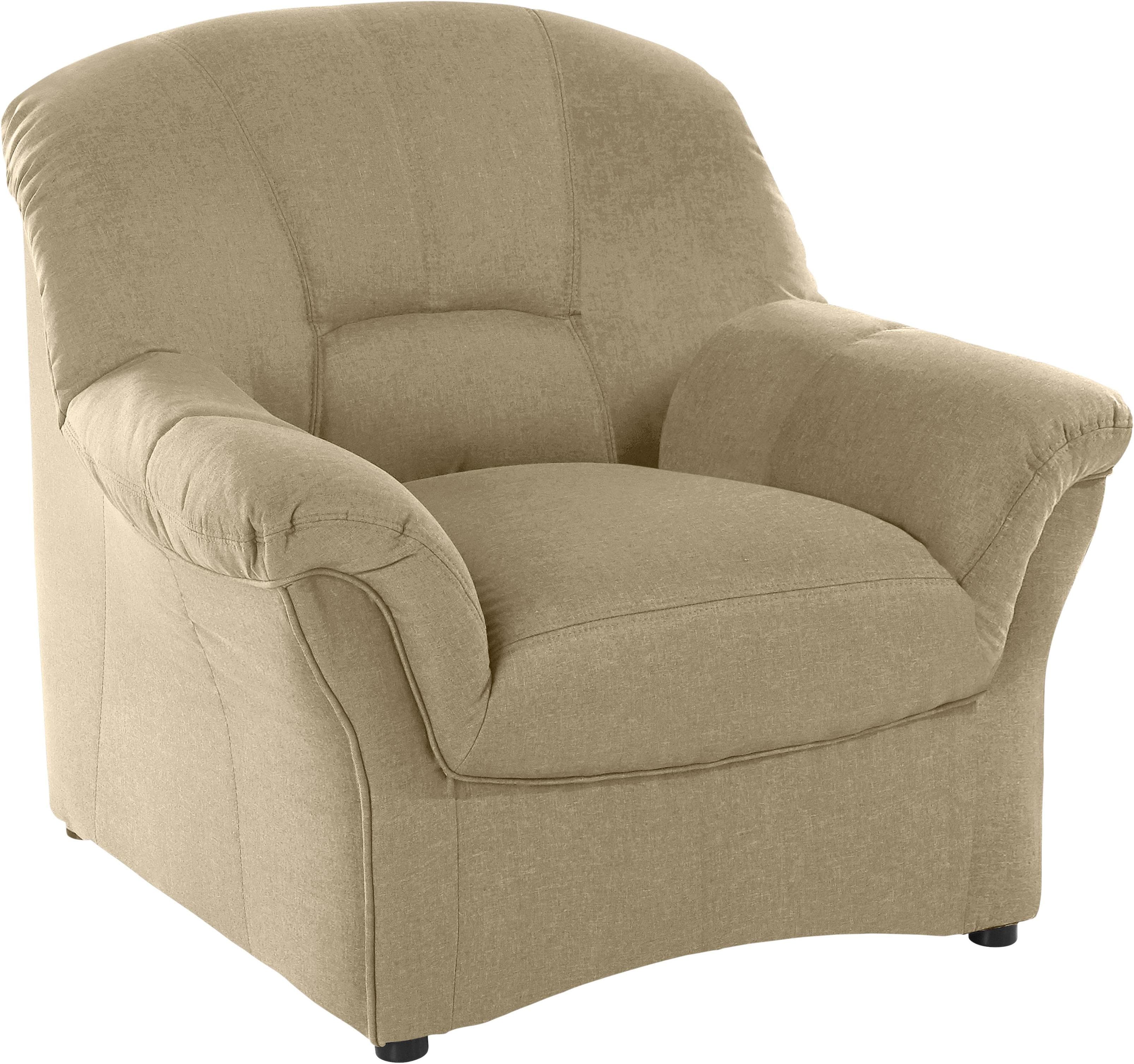 DOMO COLLECTION Sessel Bahia Beige mit Federkern und Armlehnen