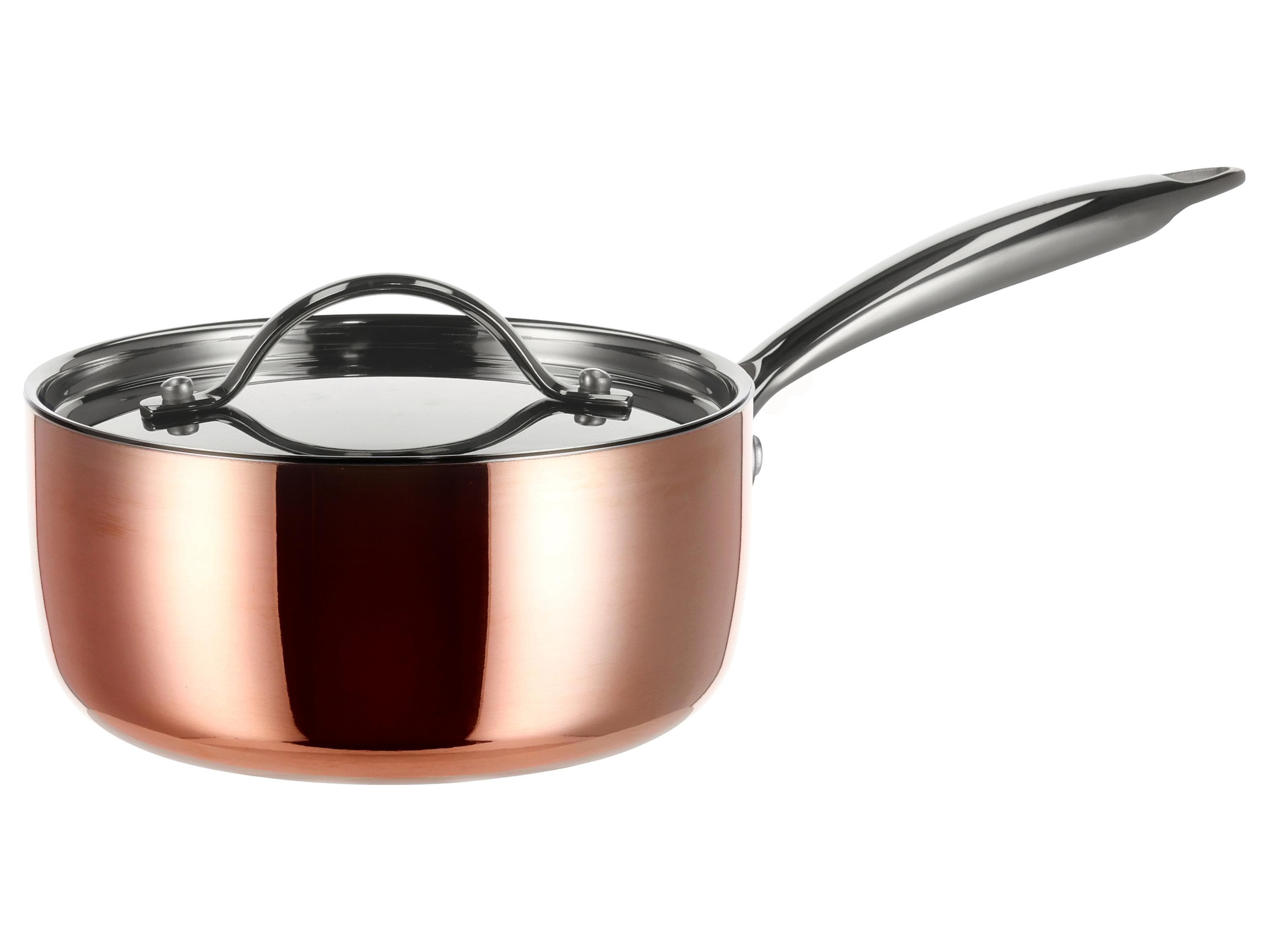 SILVERCREST® Kupfer-Stielkasserolle 16 cm Edelstahl