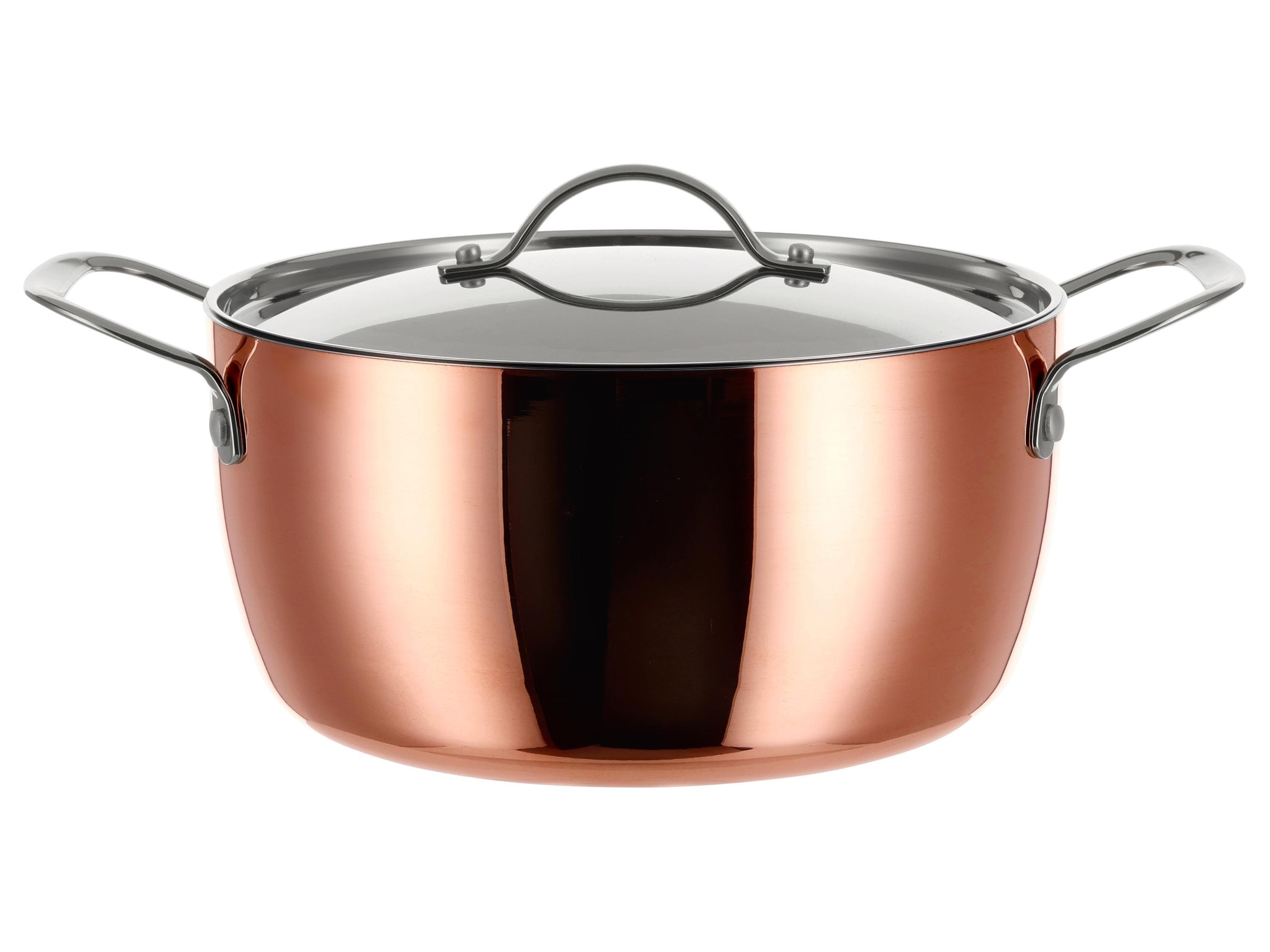 SILVERCREST Kupfertopf 24 cm Edelstahl mit Kupferbeschichtung