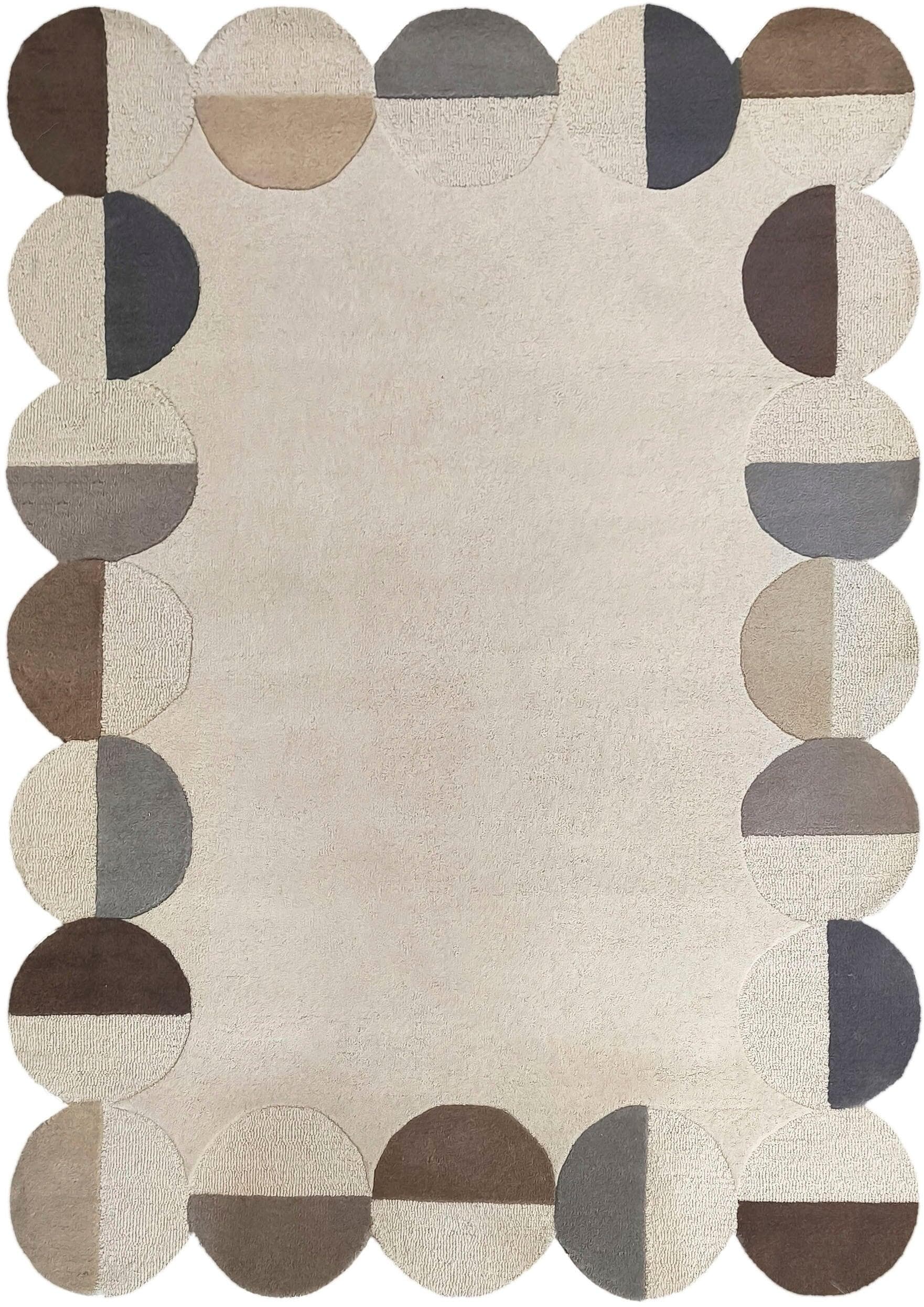 Wollteppich FLAIR RUGS Mia Scallop Natur Geometrisches Muster