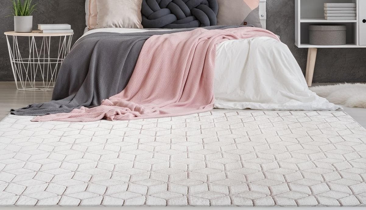 Teppich ME GUSTA Vivica 100 Rosa Weiß Hoch-Tief-Effekt