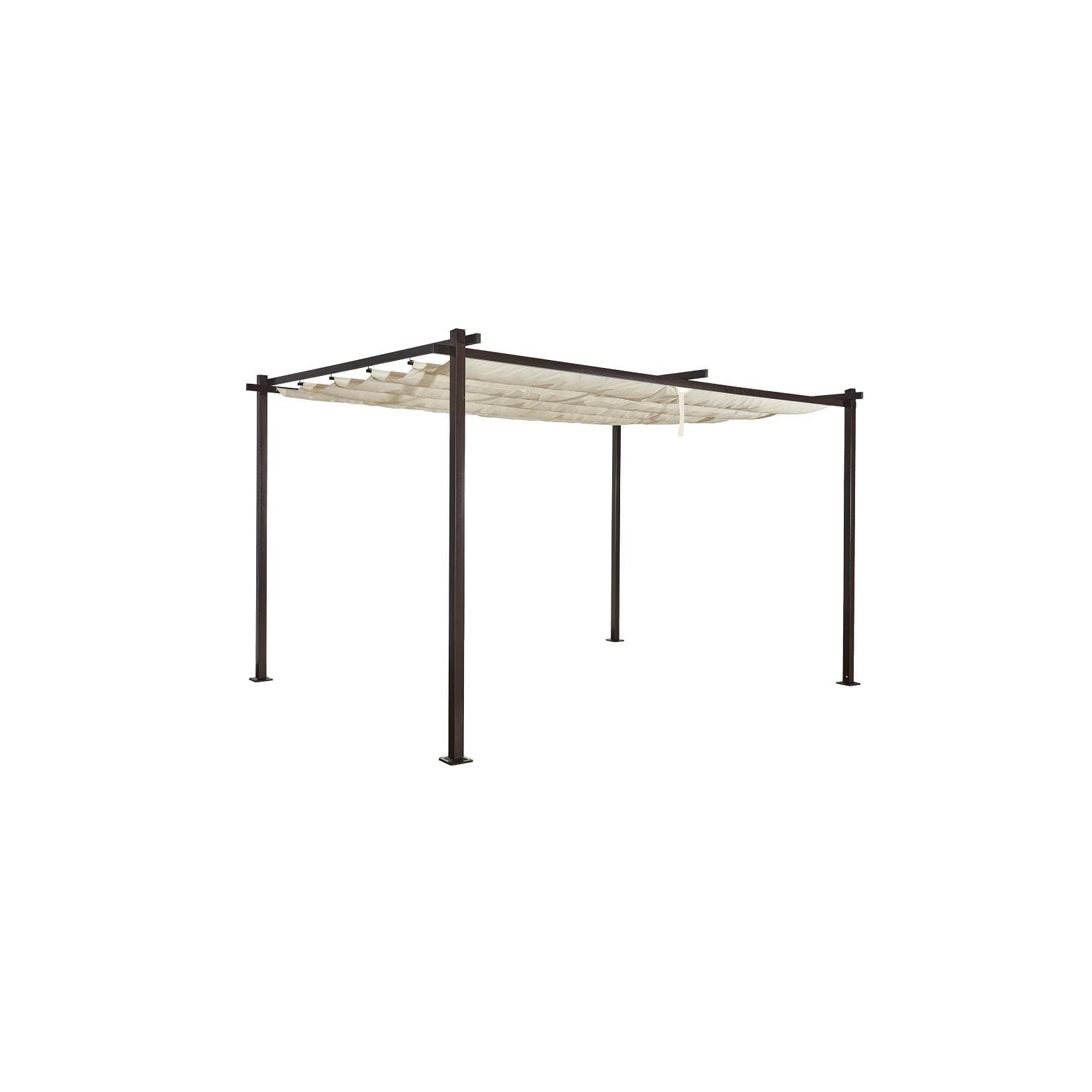 Pavillon Gartenpavillon 3x4m beige-anthrazit Luxor Light UV-Schutz wasserabweisende Überdachung