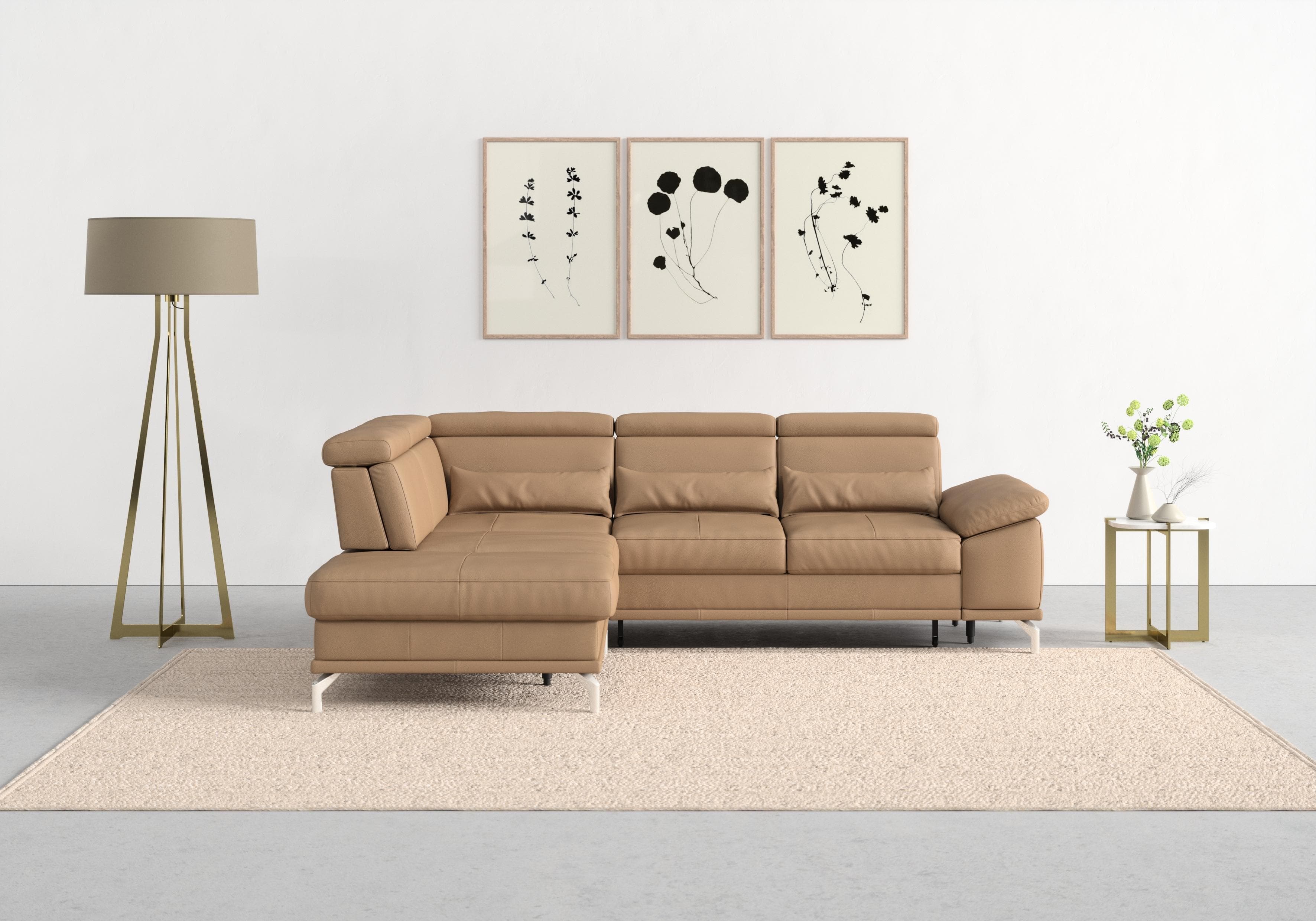 SIT & MORE Ecksofa Cabrio L-Form mit Bettfunktion und Sitztiefenverstellung