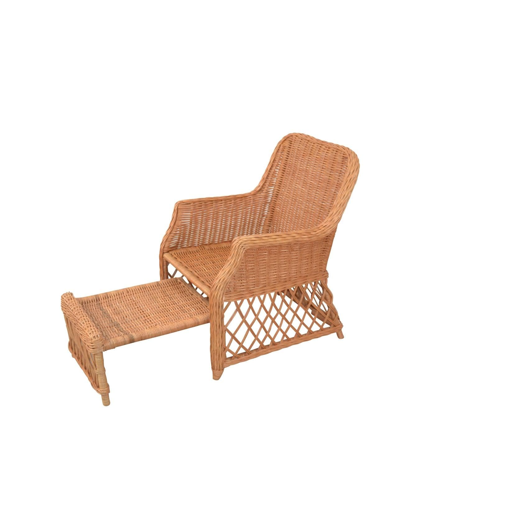 Home Affaire Rattanstuhl Handarbeit mit Ausziehfußteil